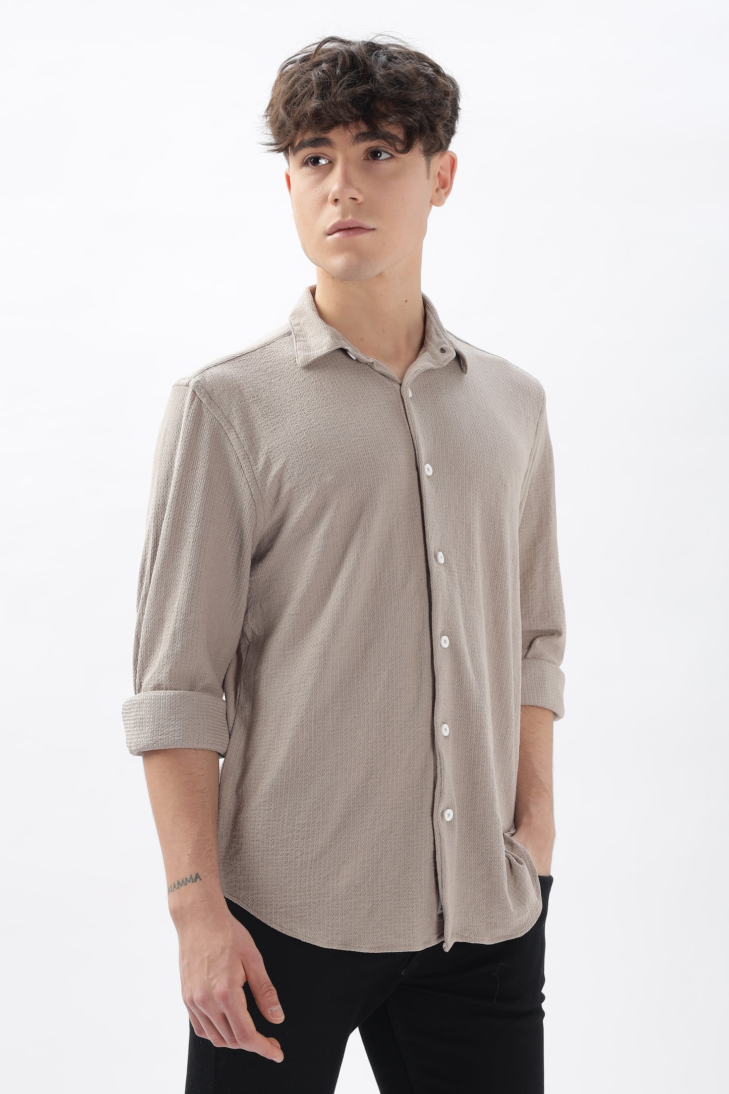 Light Skin White Stretch Shirt