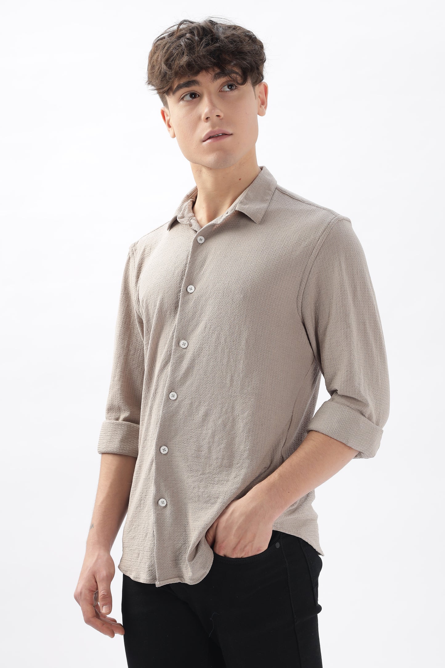 Light Skin White Stretch Shirt