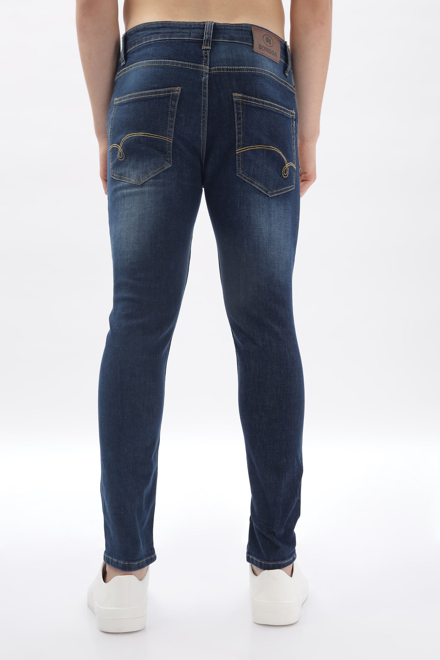 Dark Blue Distressed Skinny Fit Jeans
