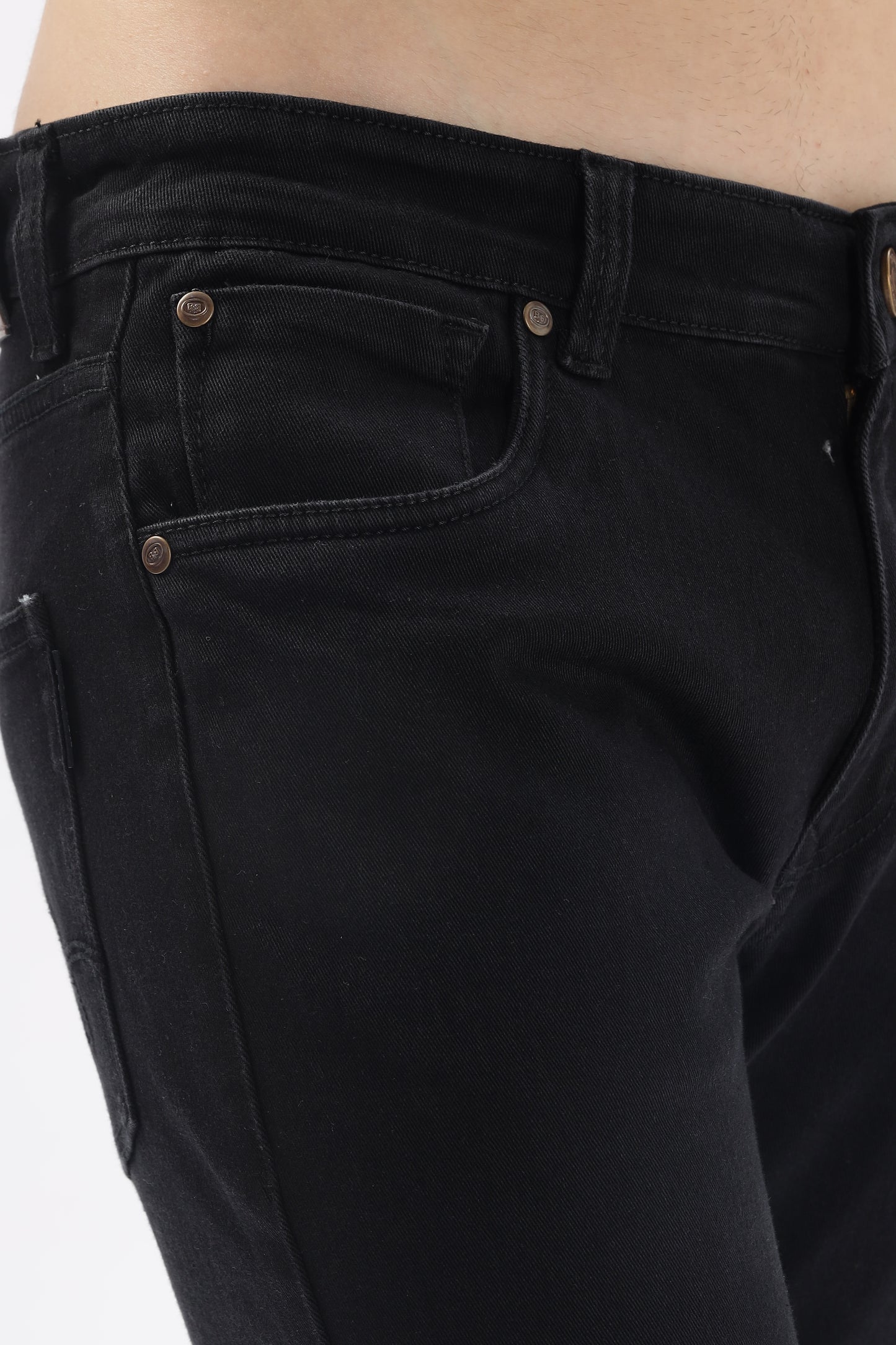 Black Distressed Skinny Fit Jeans