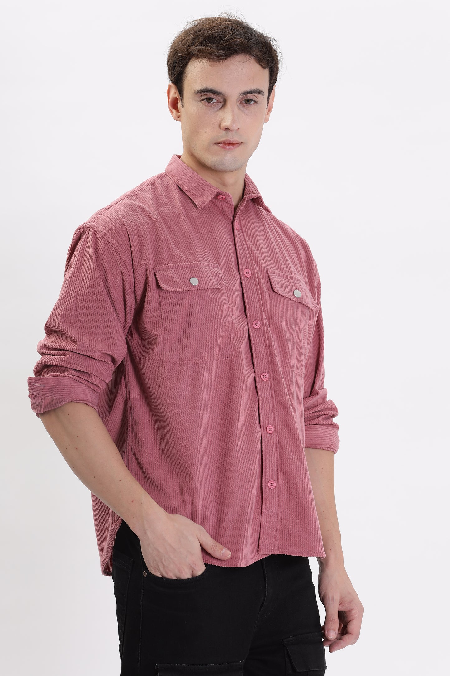 Cotrize Stylish Loose-Fit Light Pink Shirt