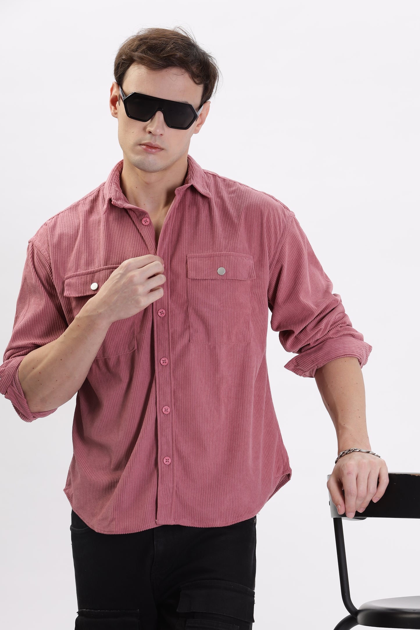 Cotrize Stylish Loose-Fit Light Pink Shirt