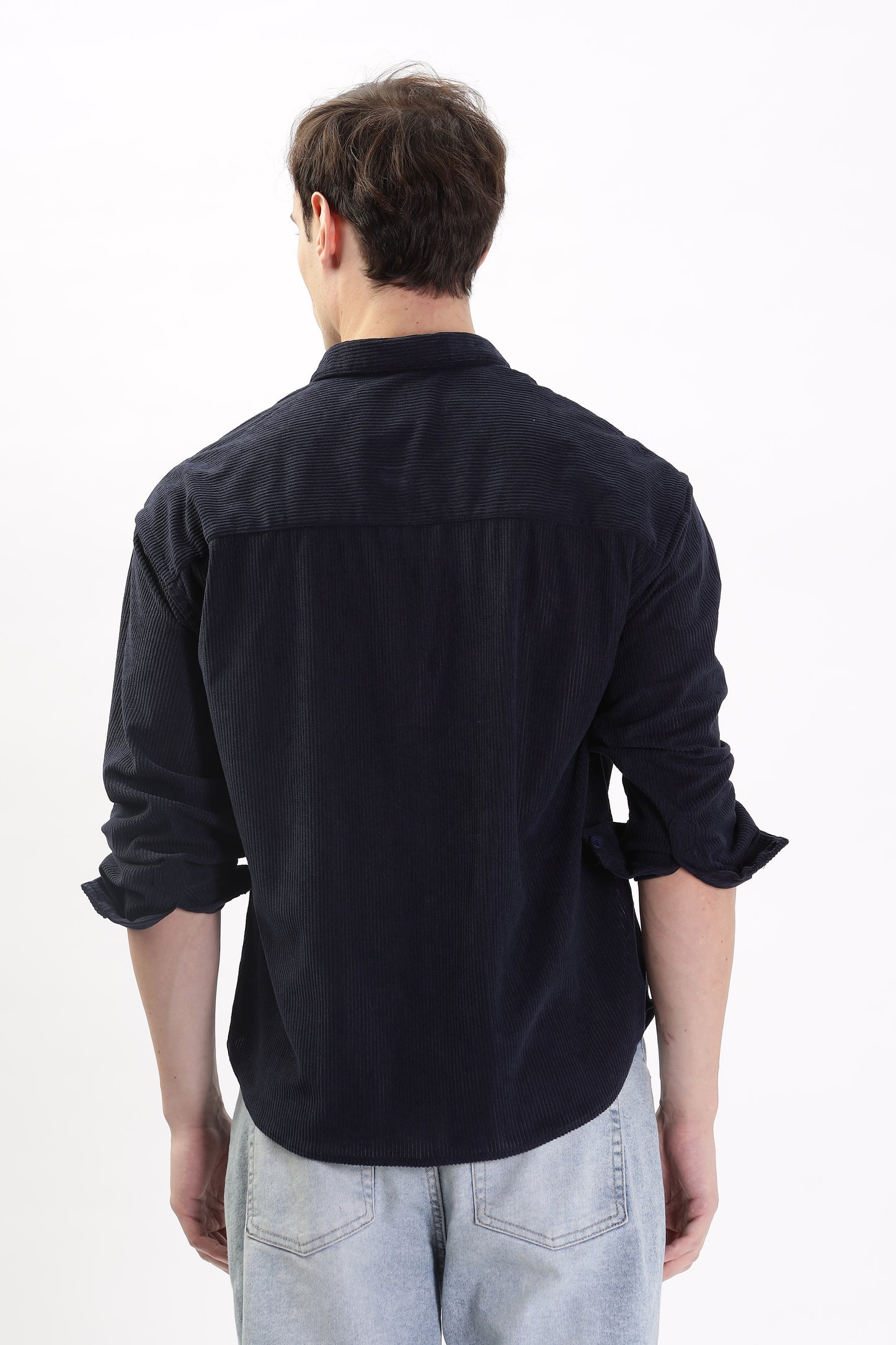 Cotrize Stylish Loose-Fit Blue Double Pocket Shirt