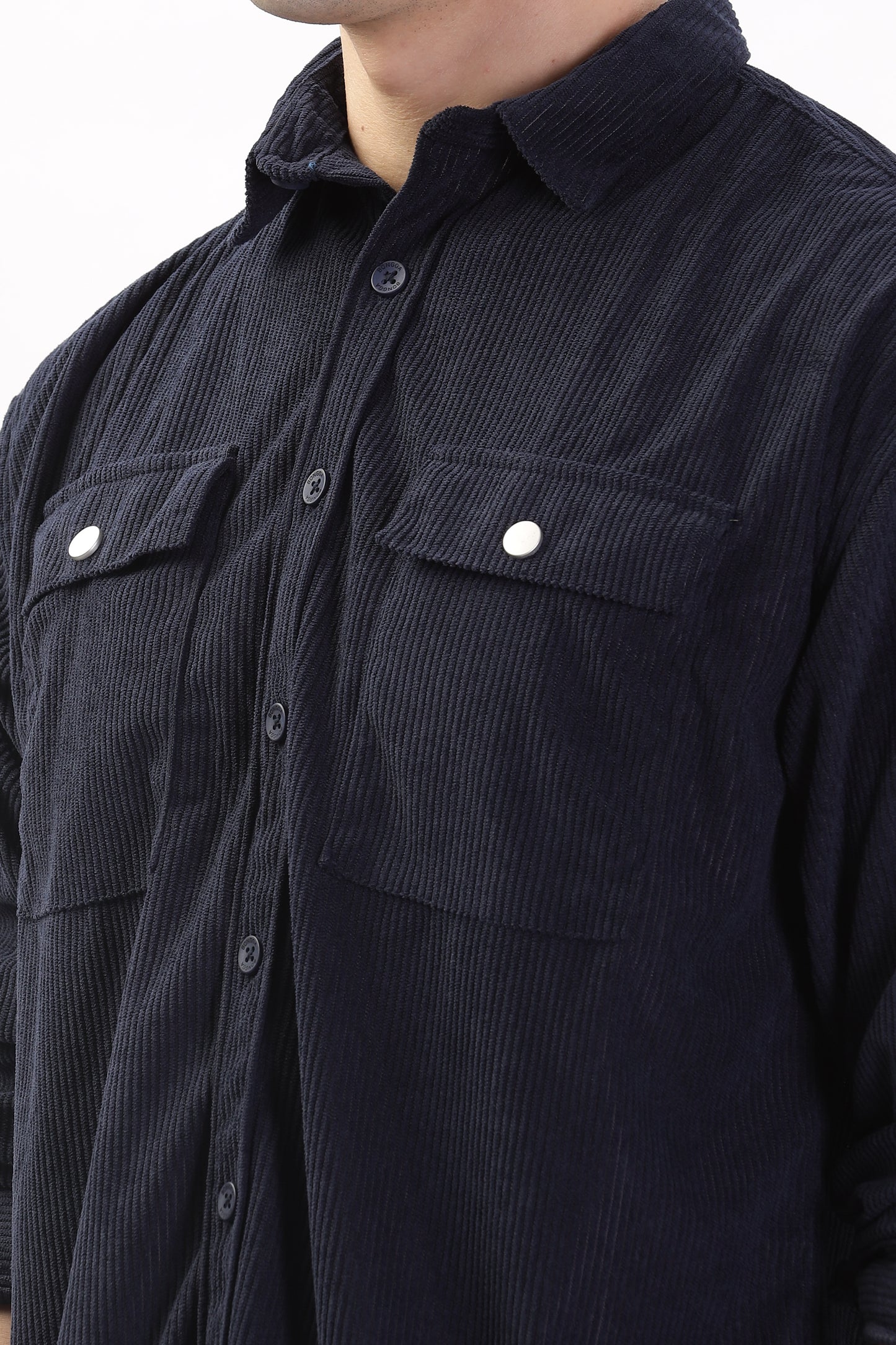 Cotrize Stylish Loose-Fit Blue Double Pocket Shirt