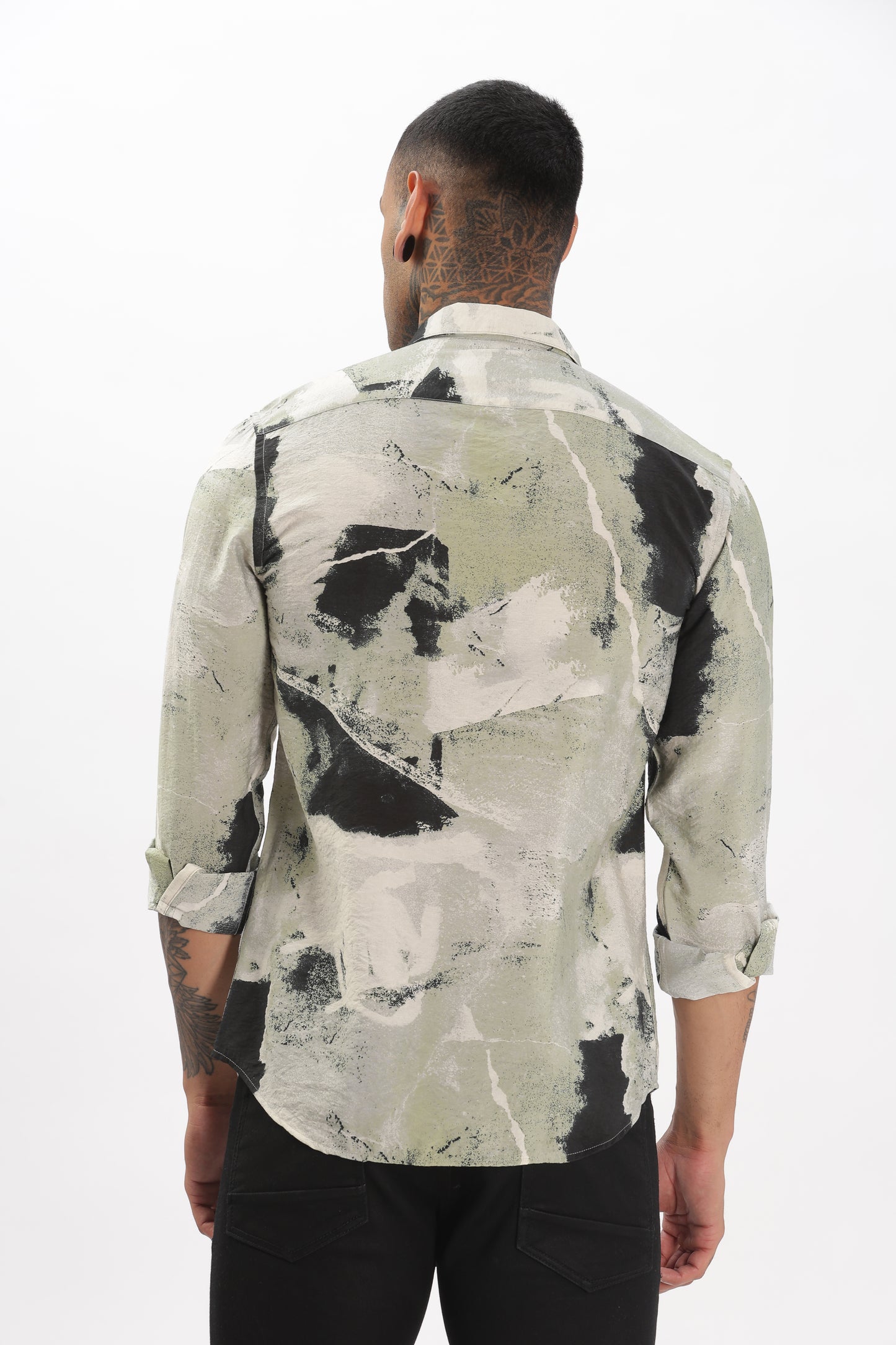 Acrylic Green and White Blend Shirt