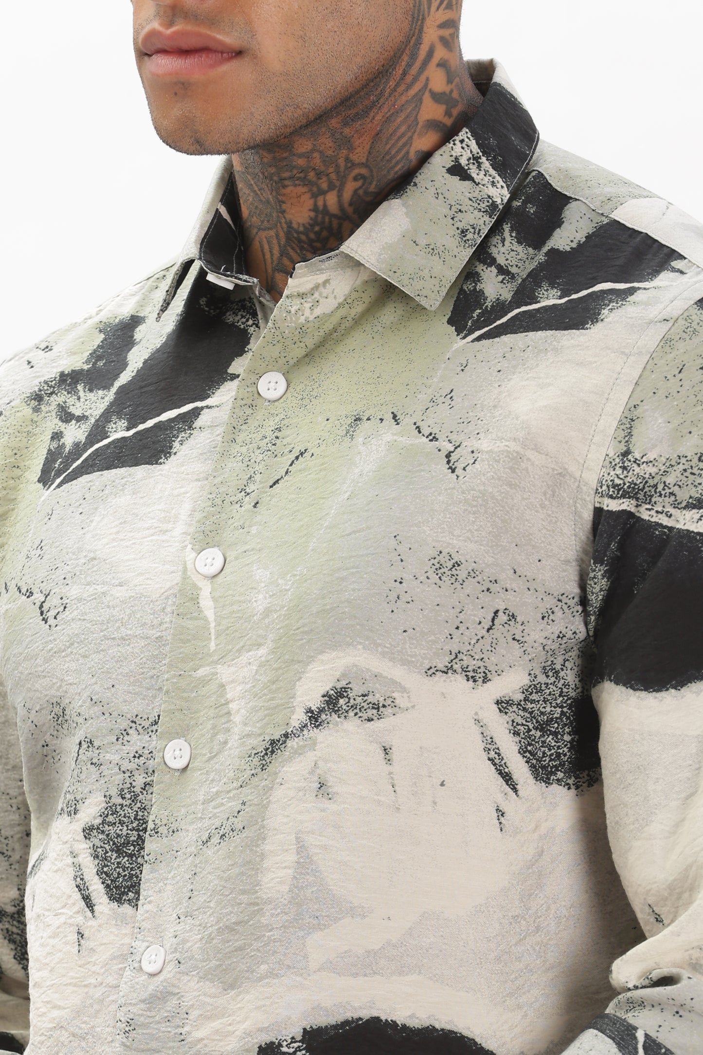 Acrylic Green and White Blend Shirt