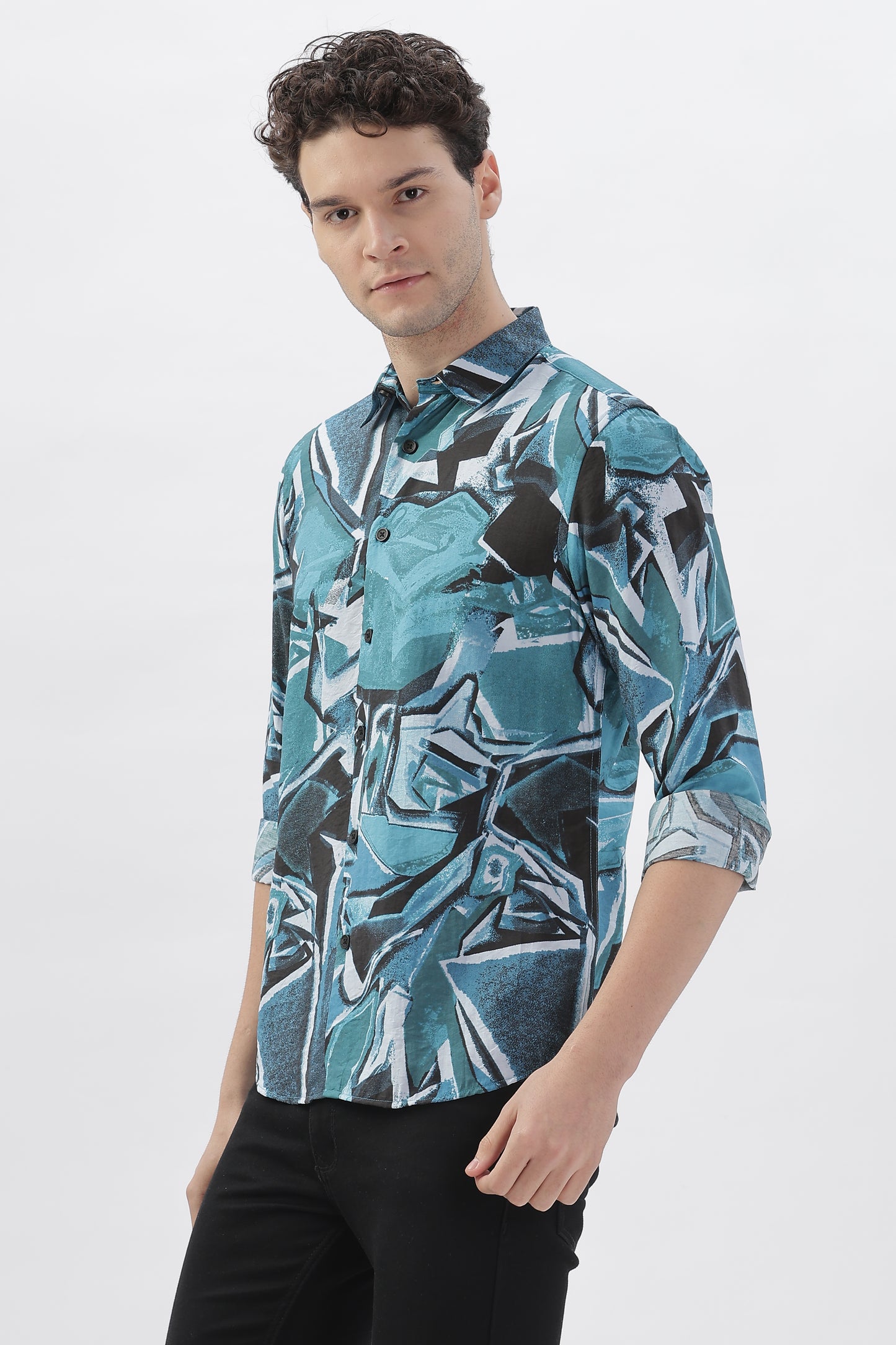 Electric Blue Graphic Shirt