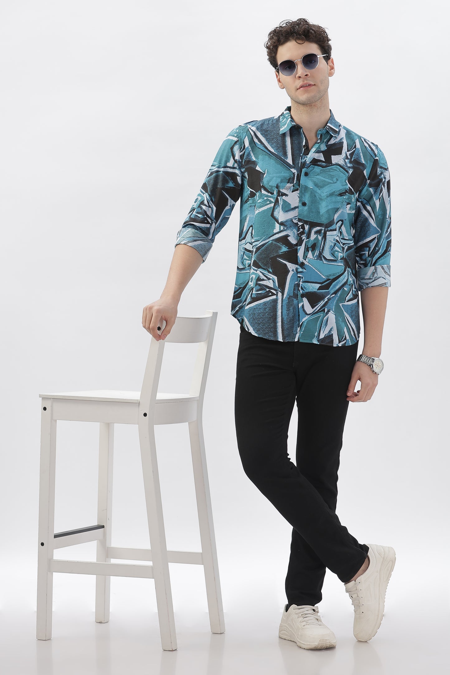 Electric Blue Graphic Shirt