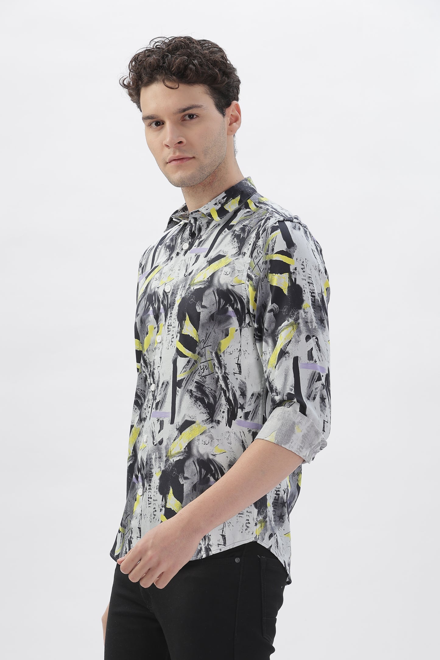 Abstract Acrylic Print Shirt