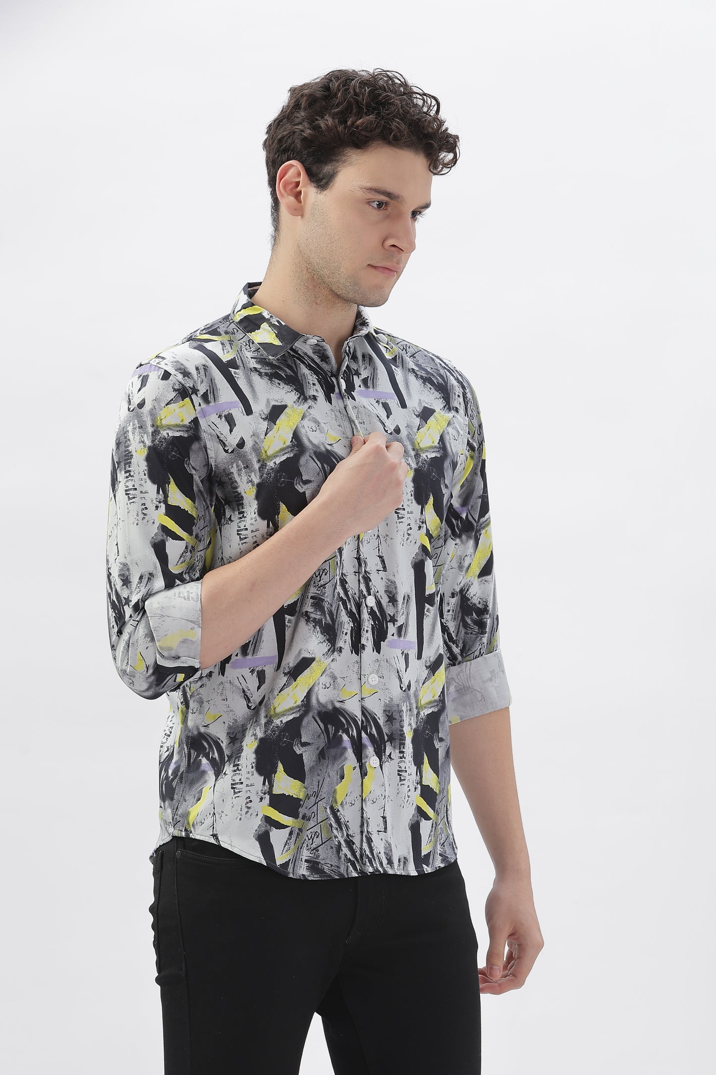 Abstract Acrylic Print Shirt