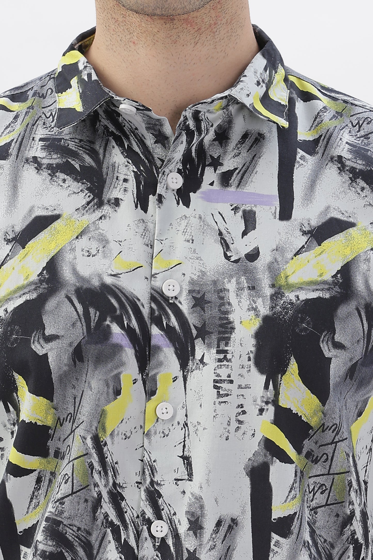 Abstract Acrylic Print Shirt