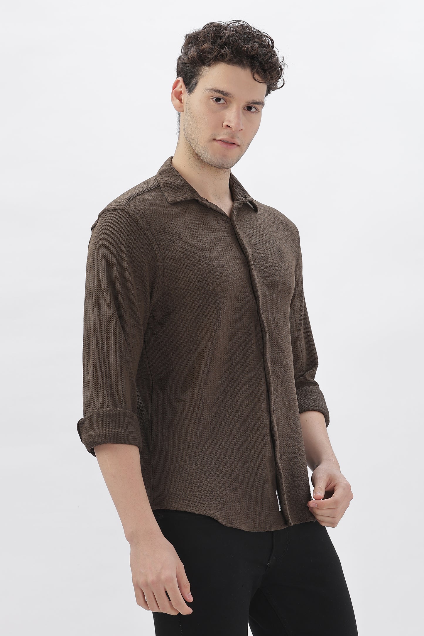 Premium Brown Stretch Shirt