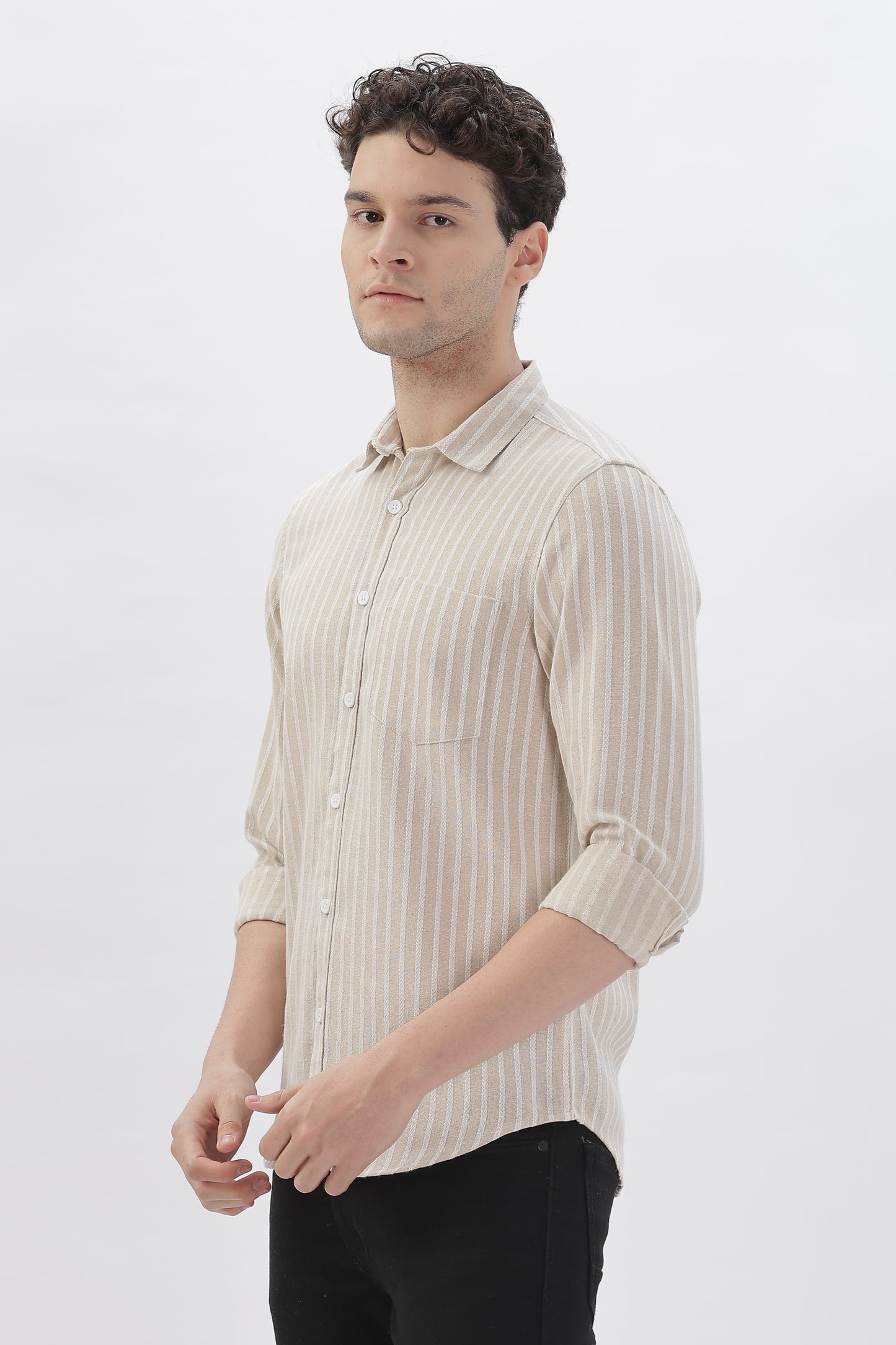 Shirt with Light Brown Checks