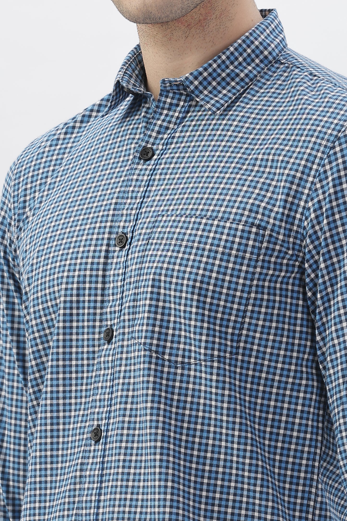 Lavender Stripes blue checked Shirt