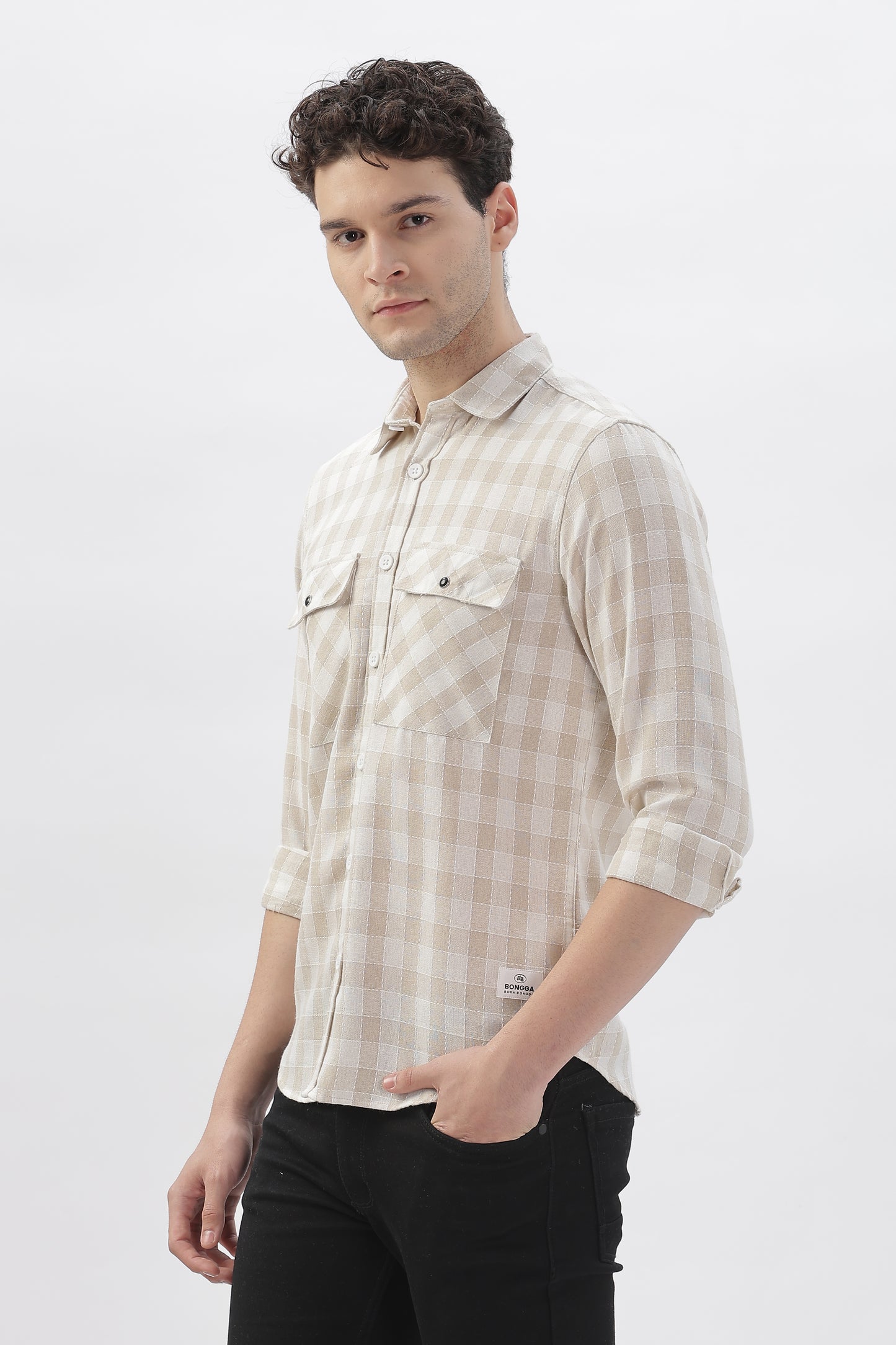 Rugged Cream Checked Shirt