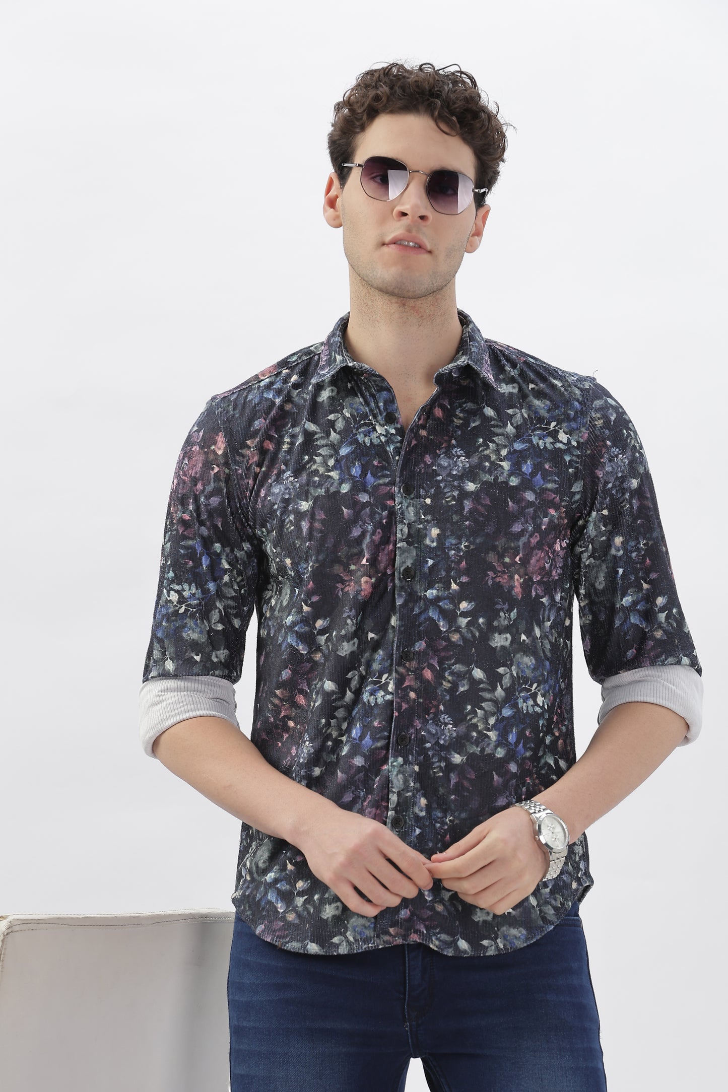 Emerald Blossom Print Shirt