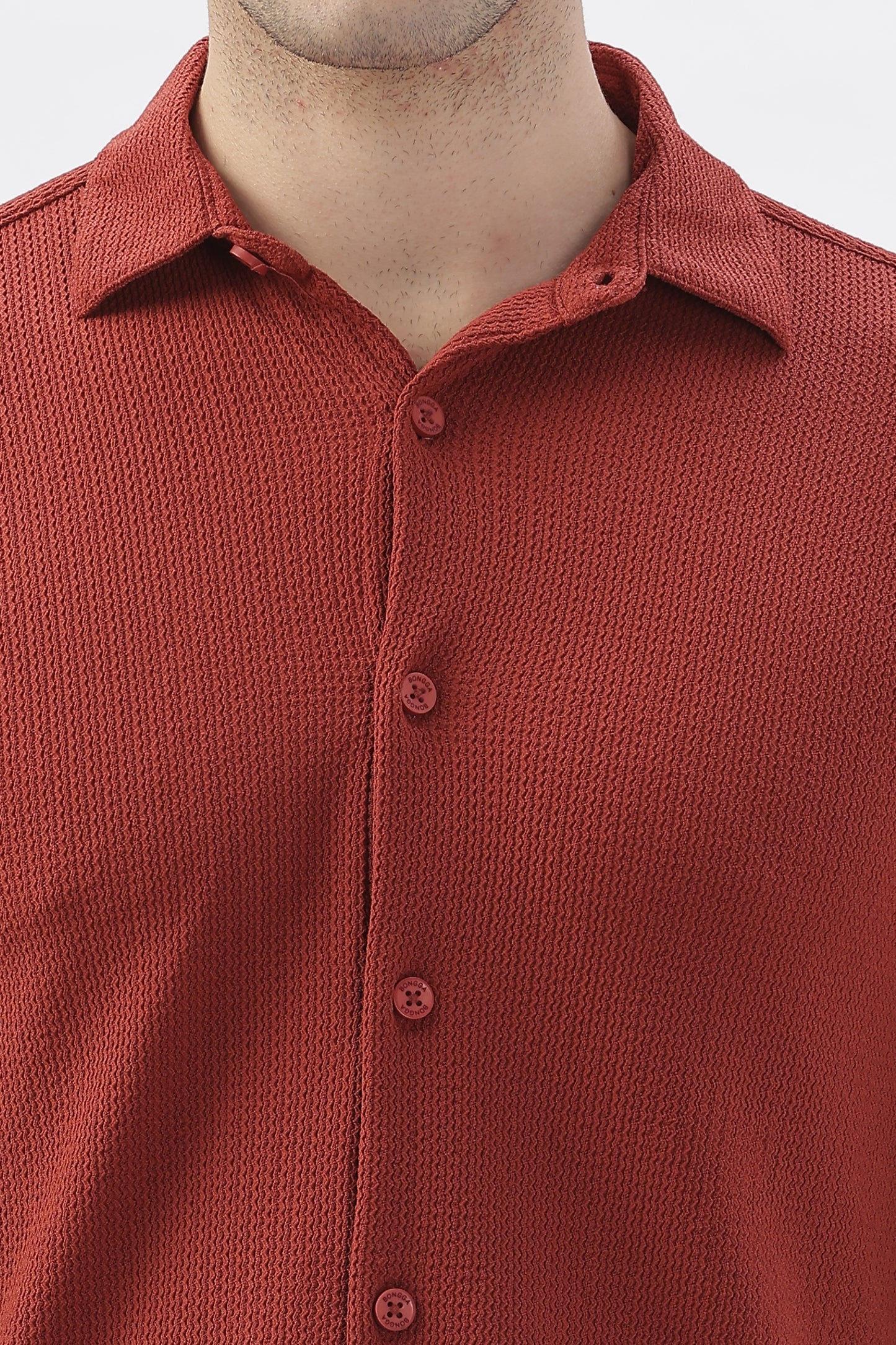 Reddish-Orange Stretchable Shirt