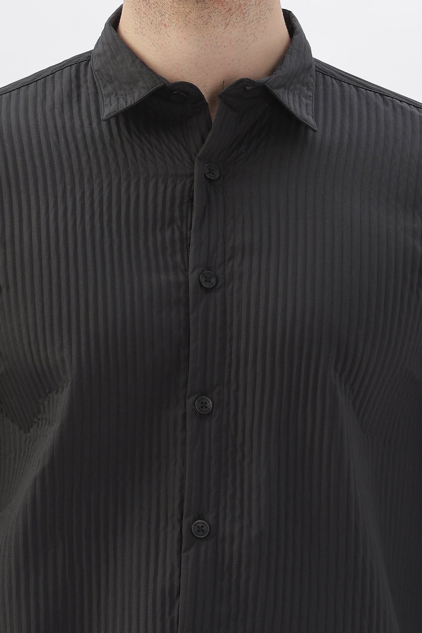Black Shirt with Popped Lines