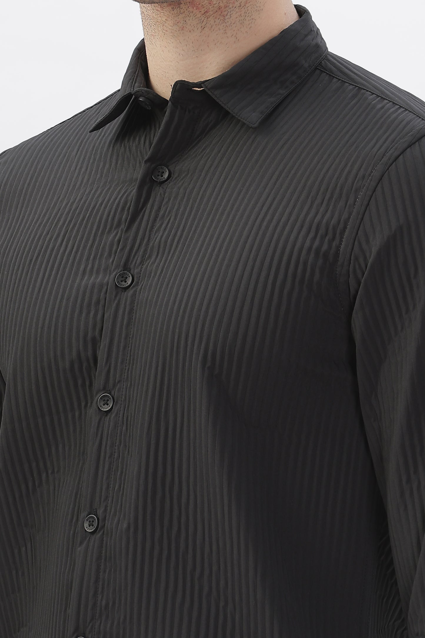 Black Shirt with Popped Lines