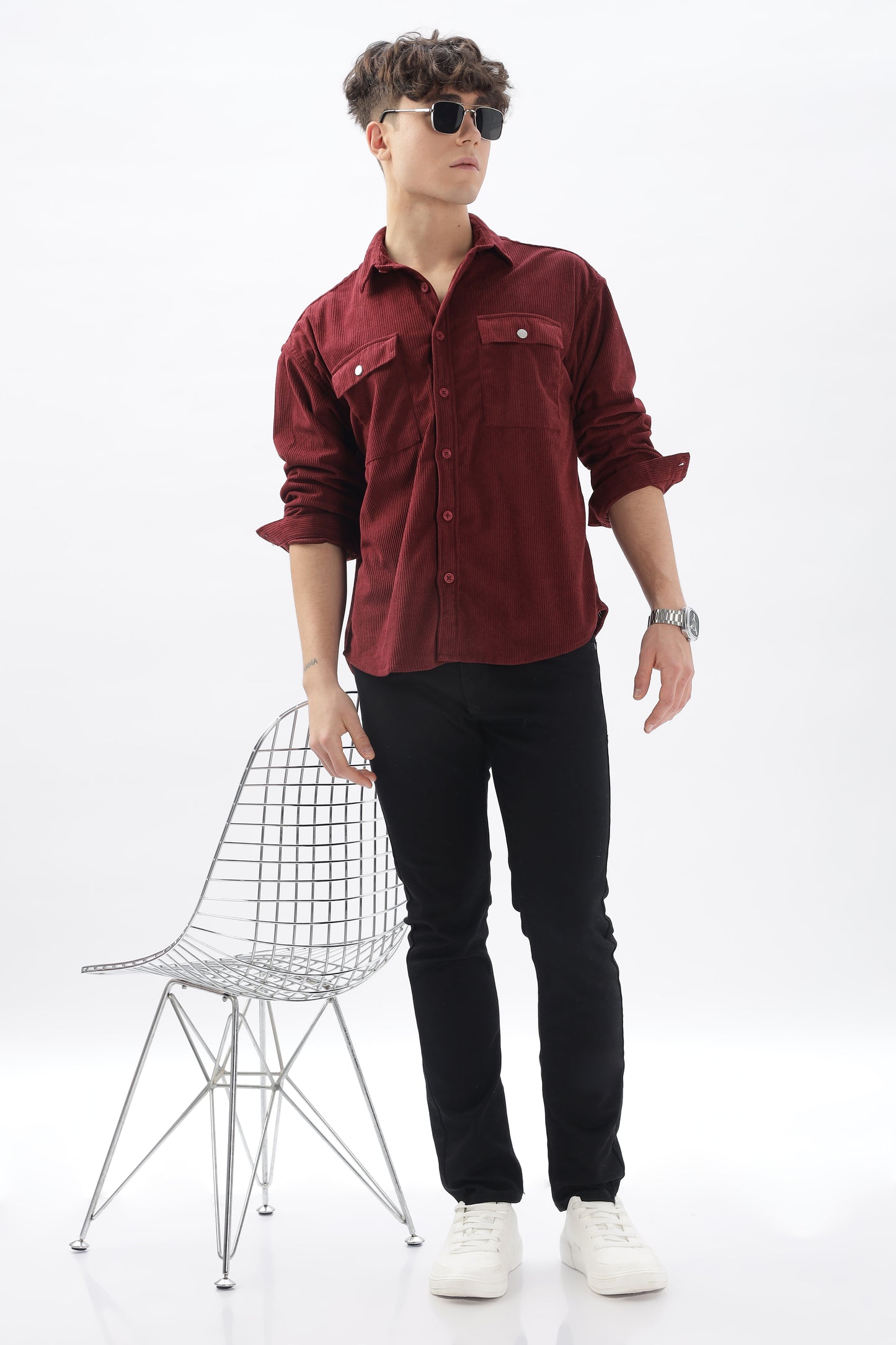 Cotrize Stylish Loose-Fit Double Pocket Shirt