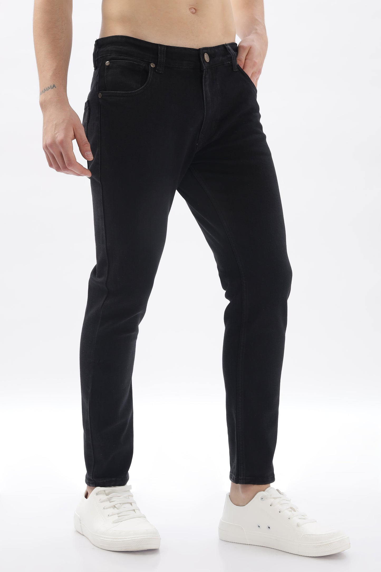 Black Distressed Skinny Fit Jeans