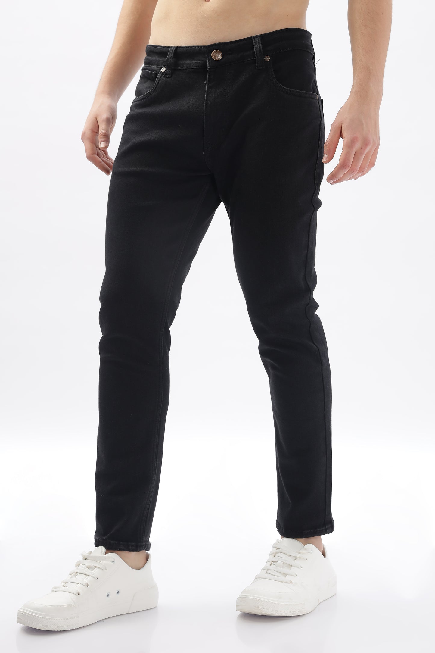 Black Distressed Skinny Fit Jeans