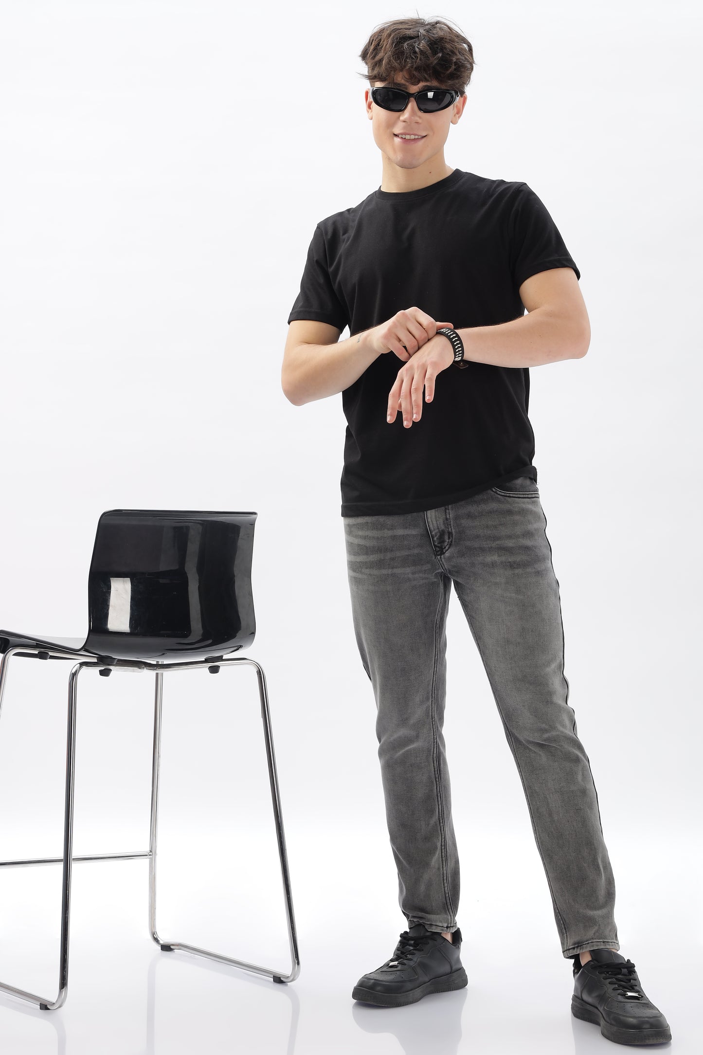 Dark Grey Skinny Fit Jeans