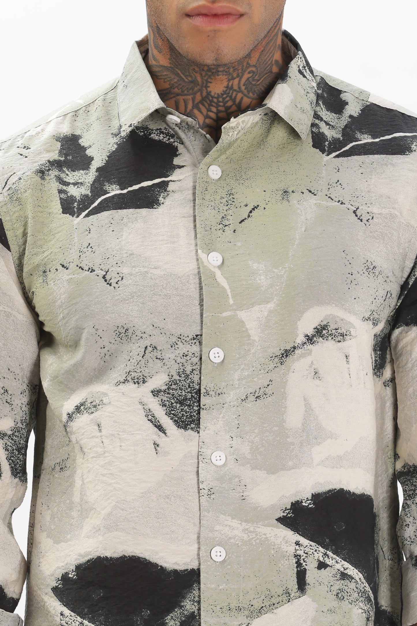 Acrylic Green and White Blend Shirt