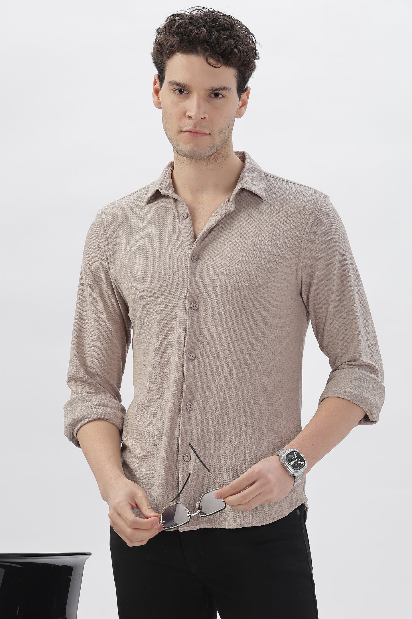 Slate Classic Textured Shirt