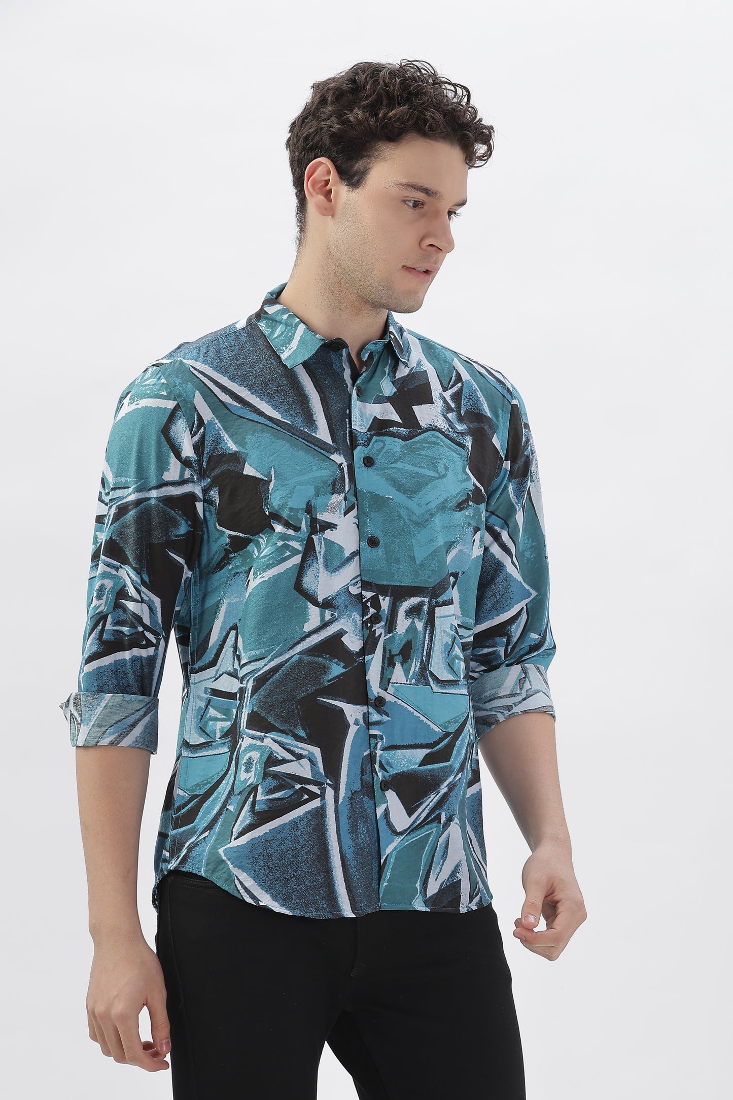 Electric Blue Graphic Shirt