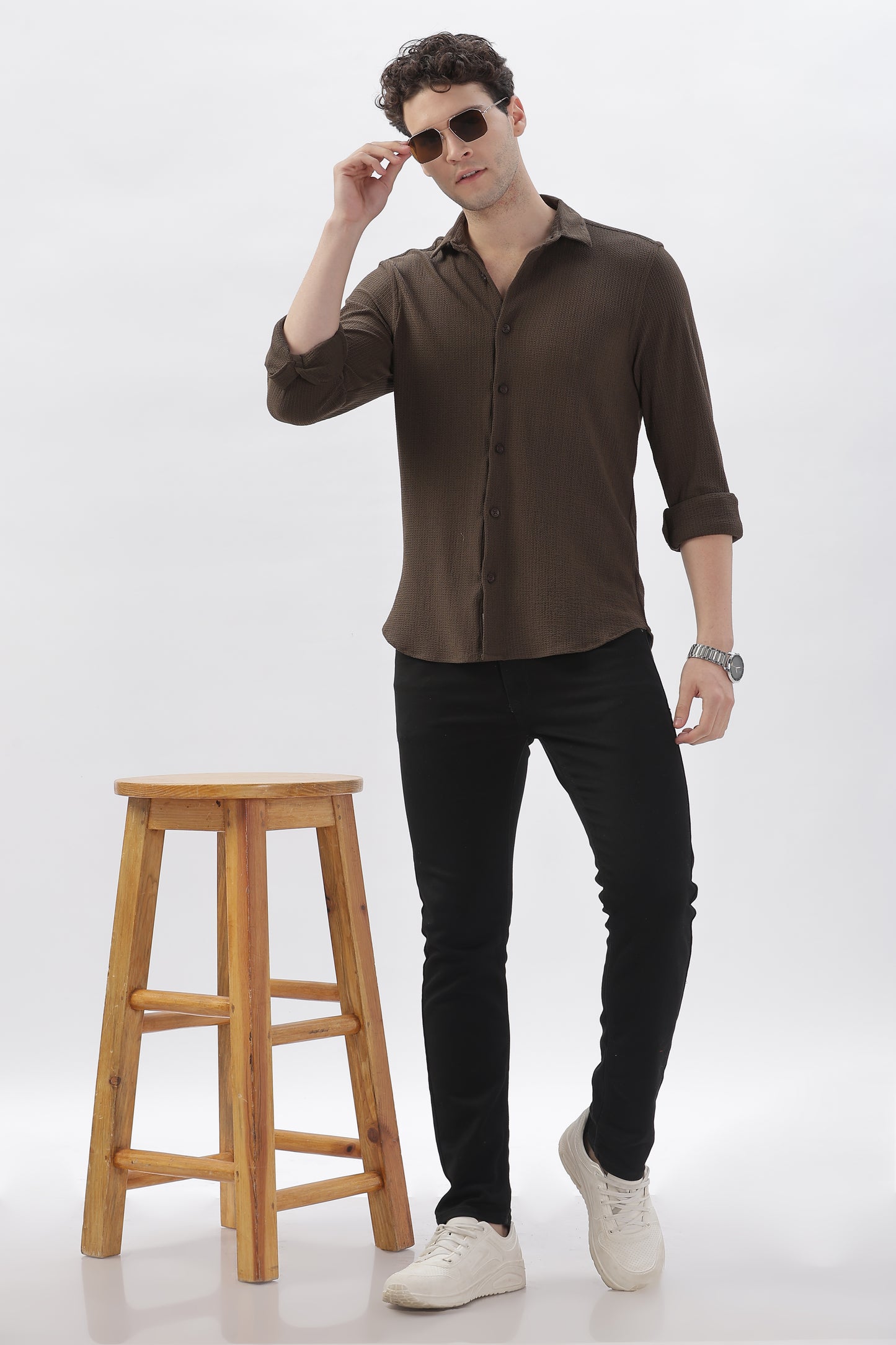 Premium Brown Stretch Shirt