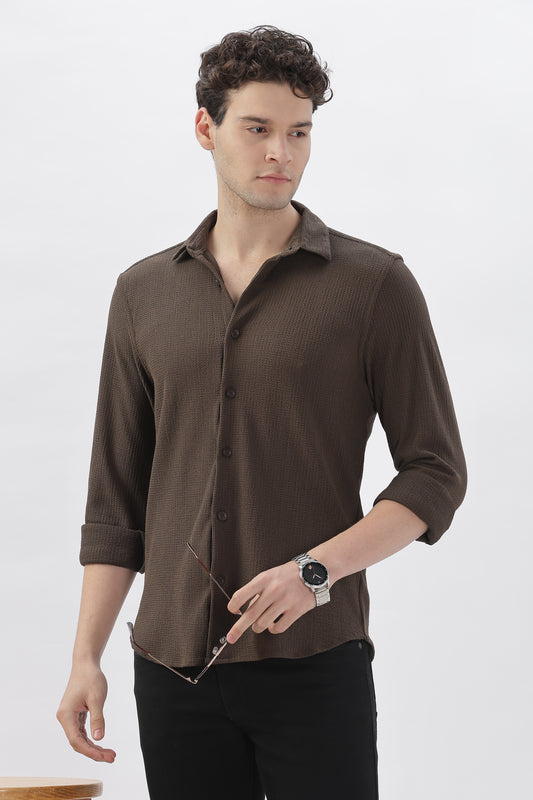 Premium Brown Stretch Shirt