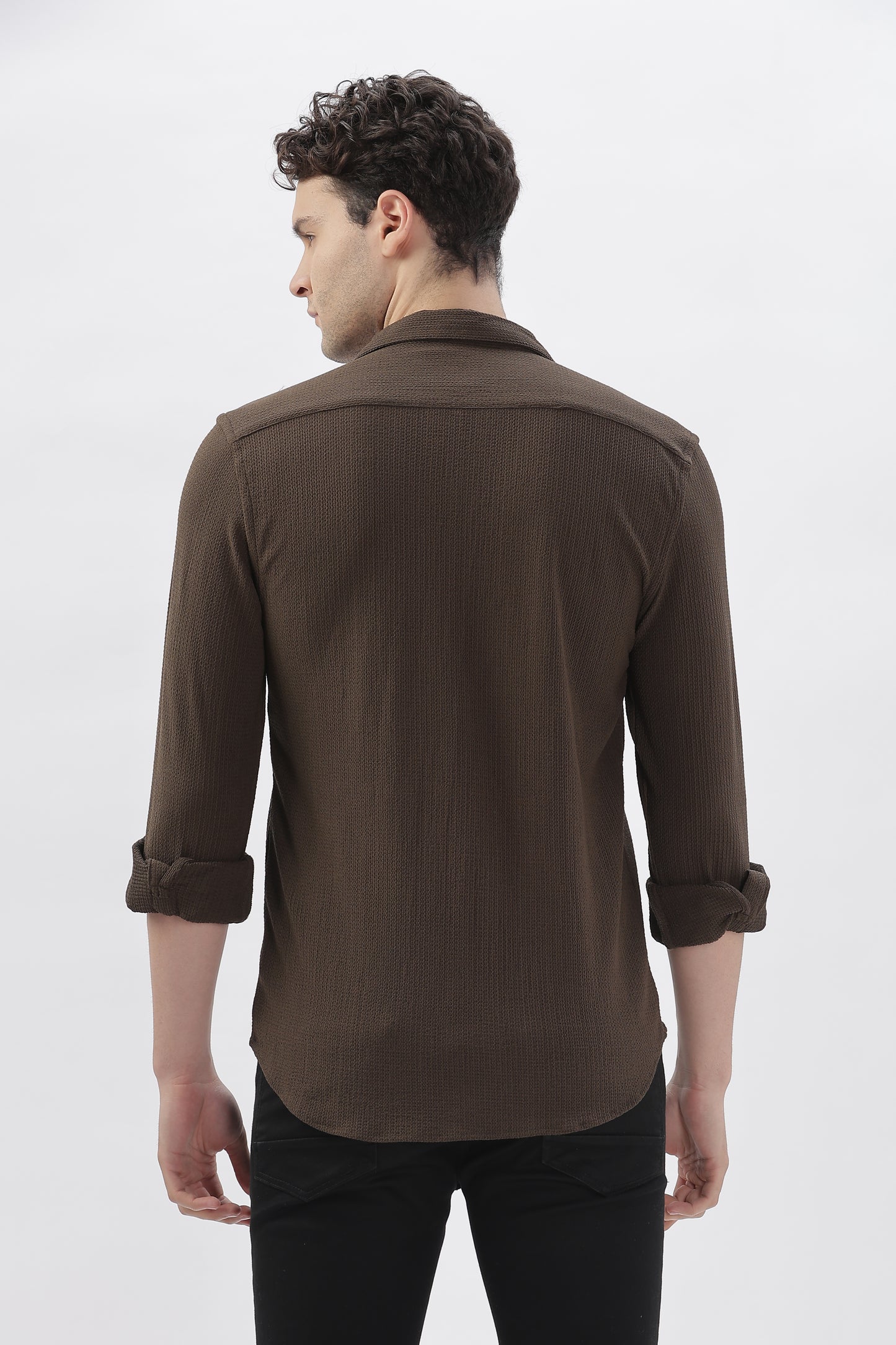 Premium Brown Stretch Shirt