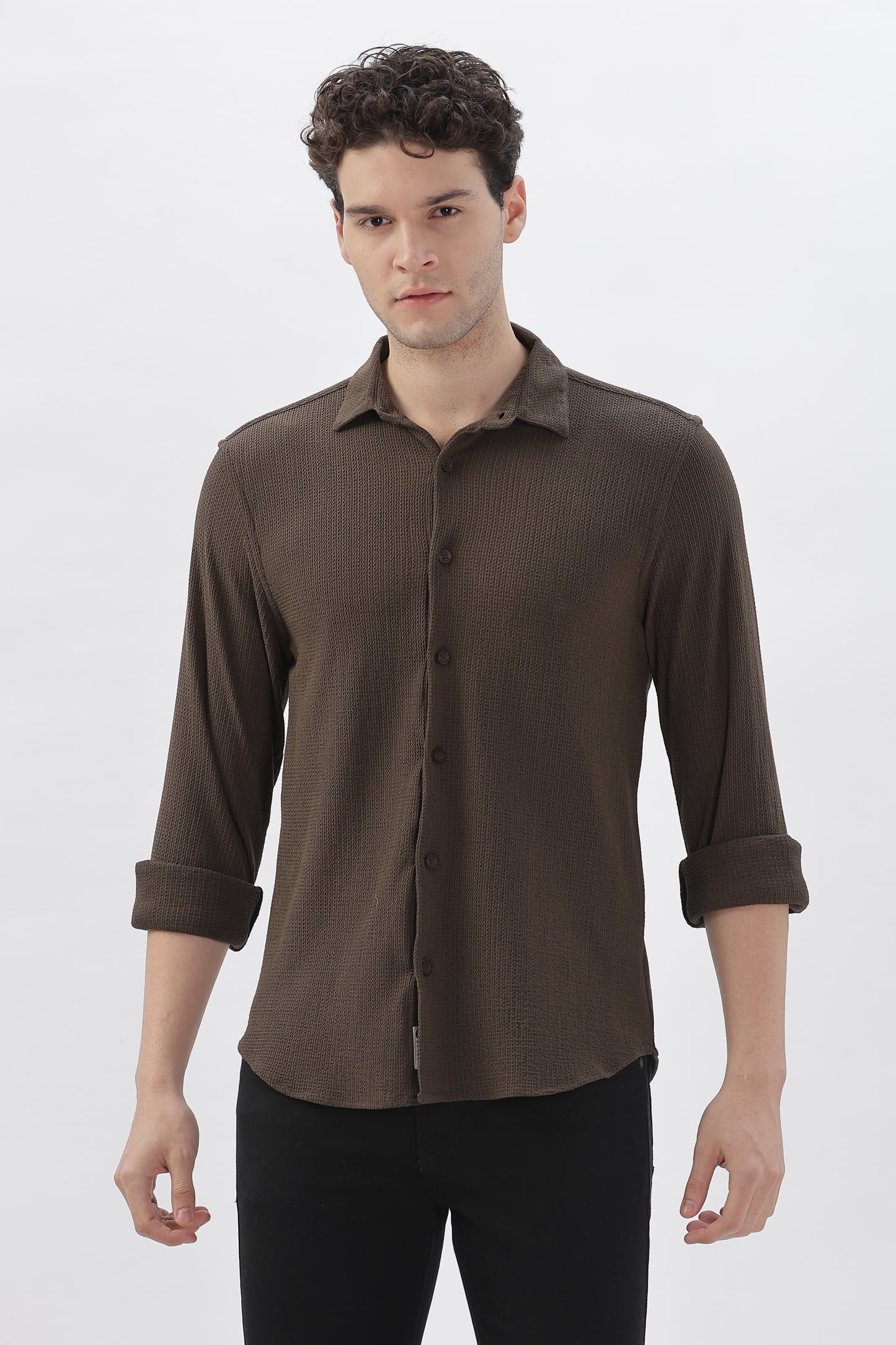 Premium Brown Stretch Shirt