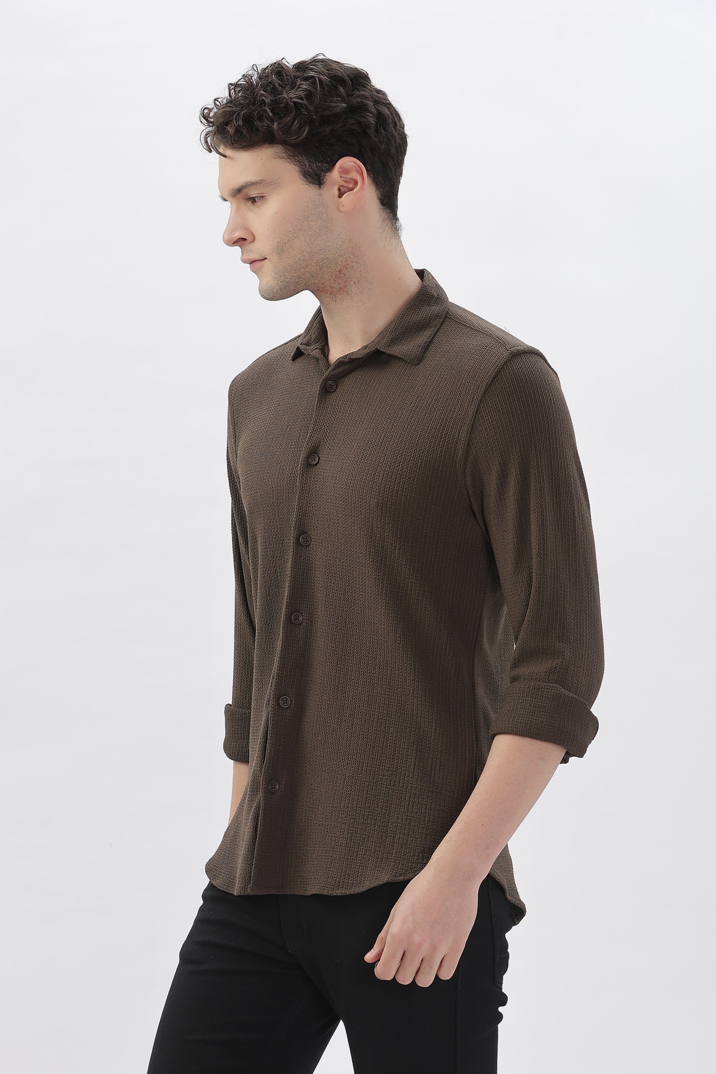 Premium Brown Stretch Shirt