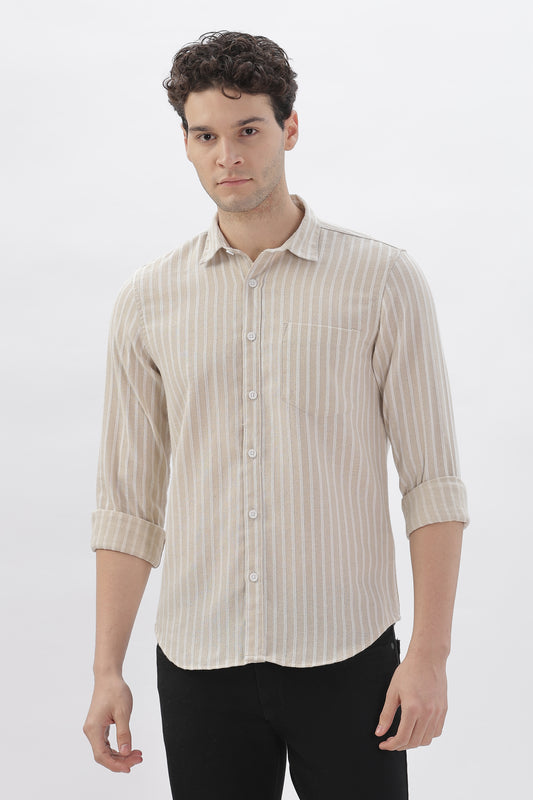 Shirt with Light Brown Checks