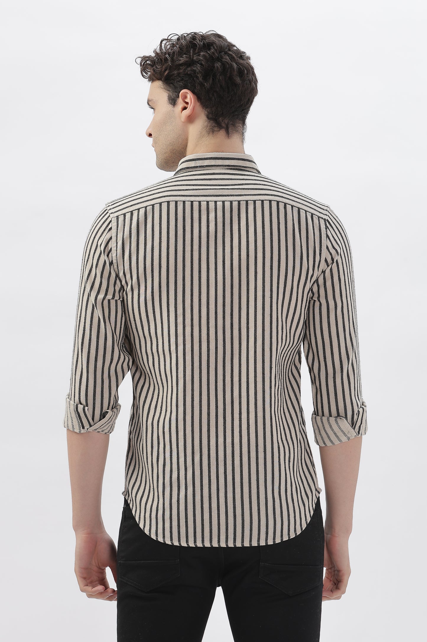 Cream-Toned Back Stripe Shirt