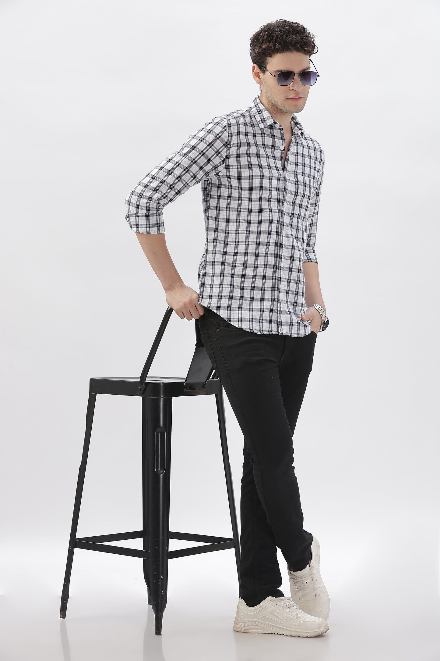 Monochrome Box Check Shirt