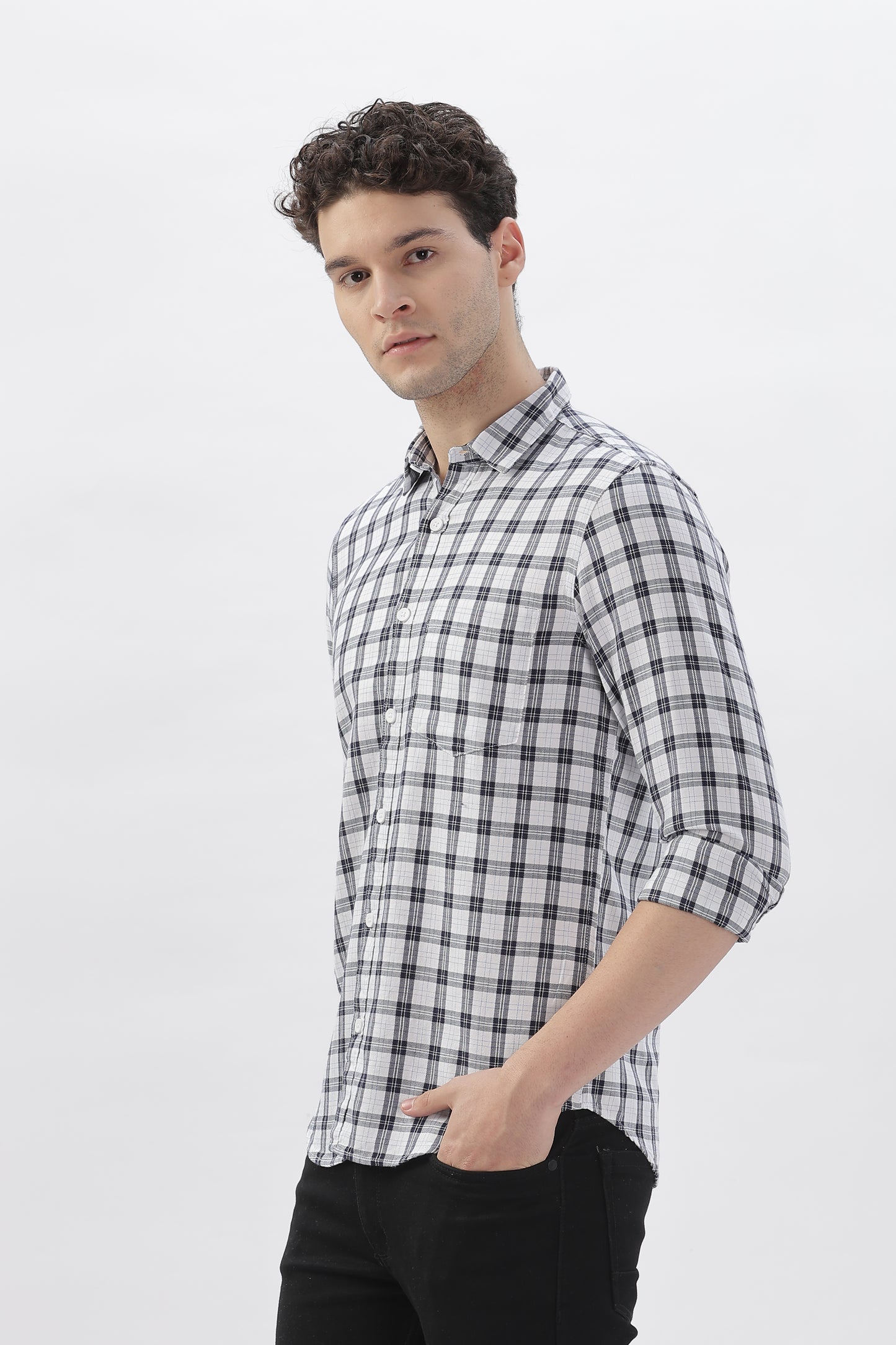 Monochrome Box Check Shirt