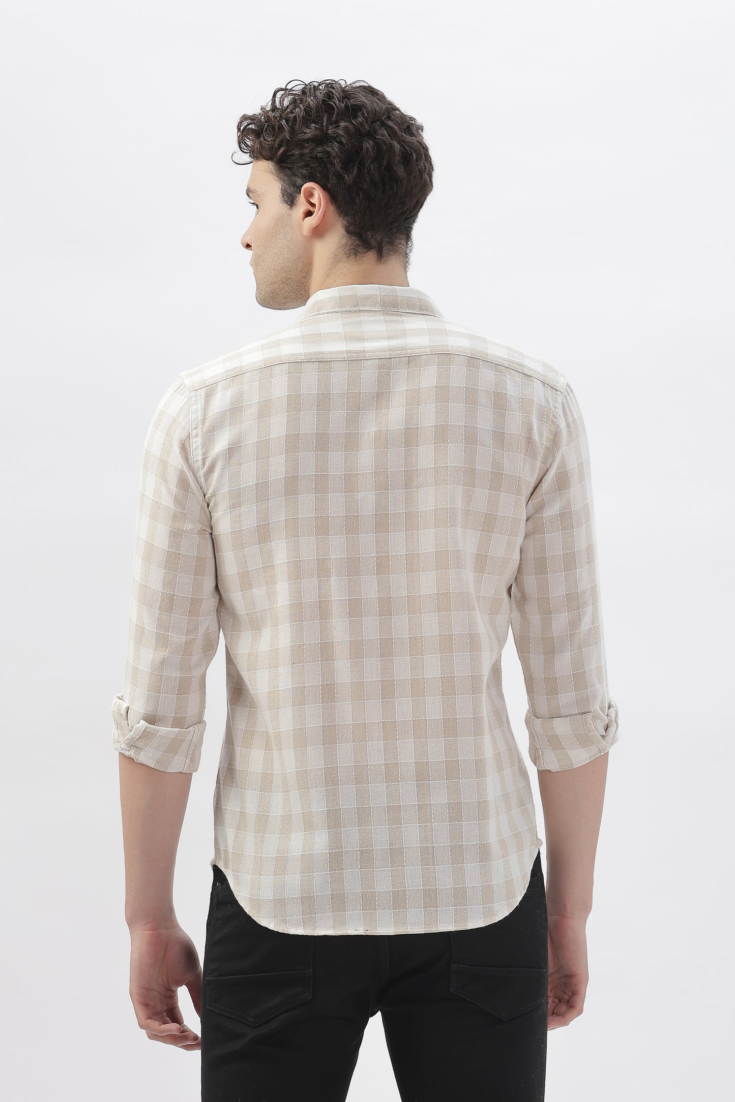 Rugged Cream Checked Shirt