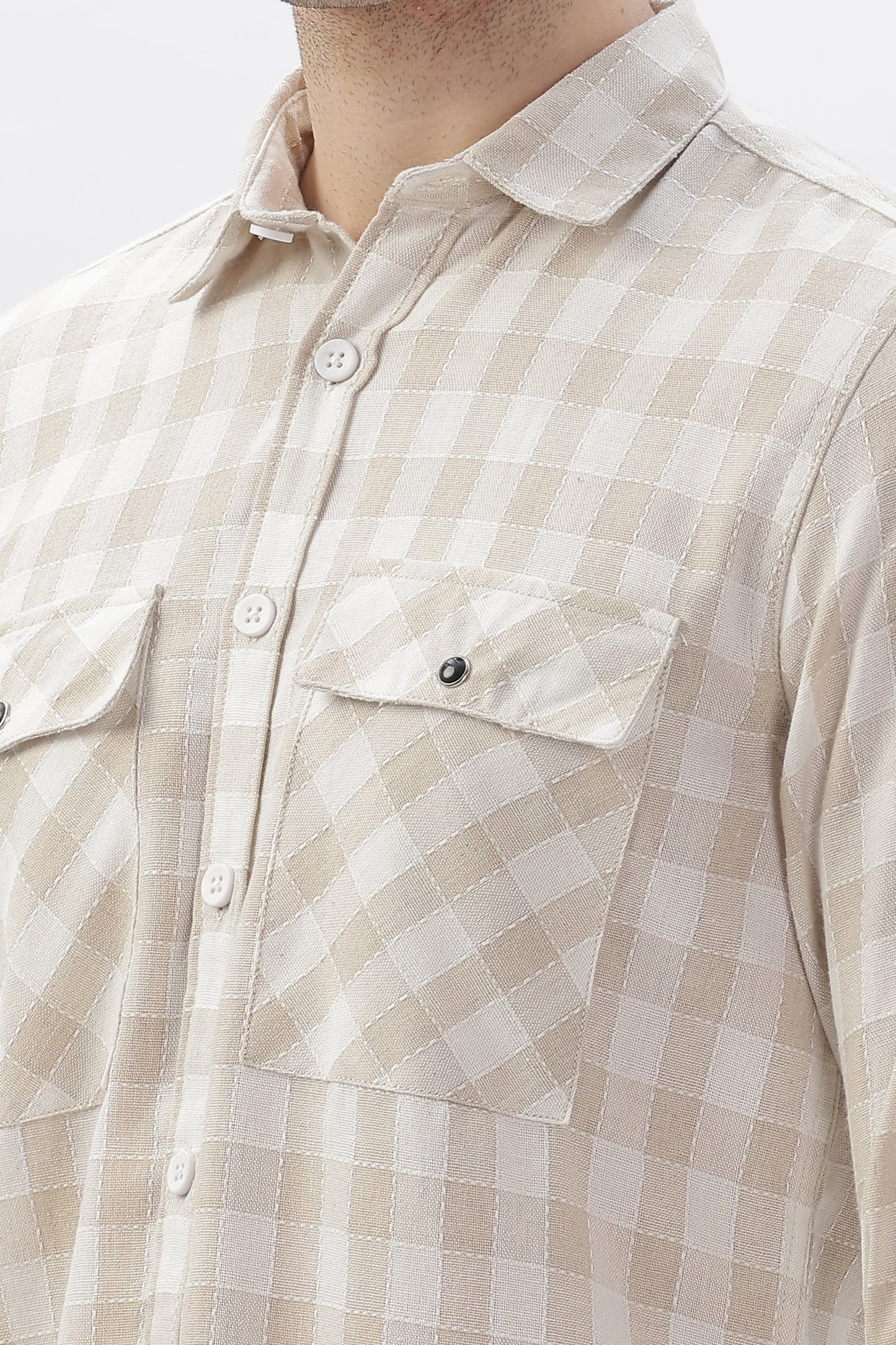 Rugged Cream Checked Shirt