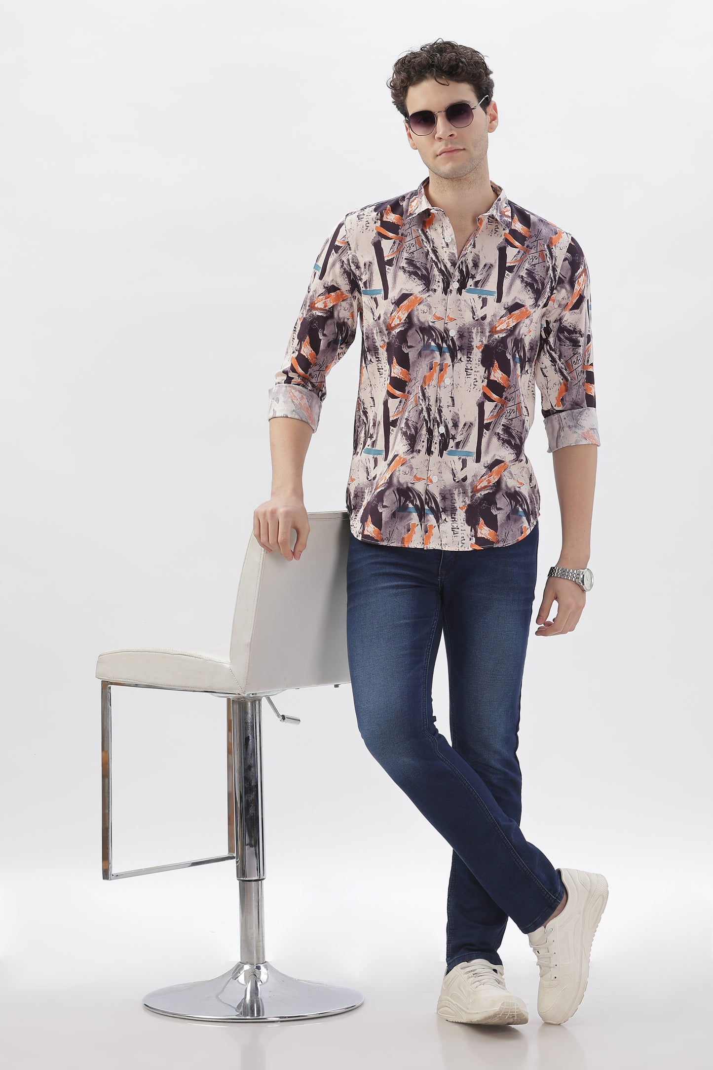 Acrylic Red and Neutral Body Shirt