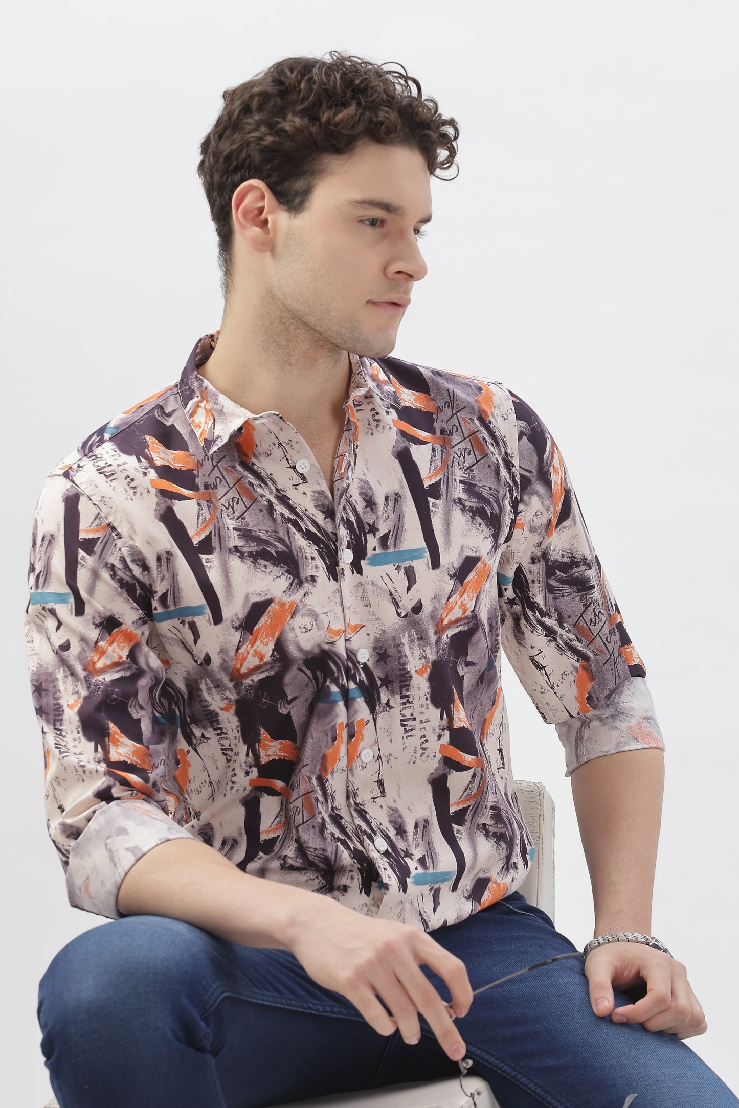 Acrylic Red and Neutral Body Shirt