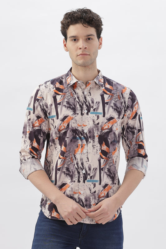 Acrylic Red and Neutral Body Shirt