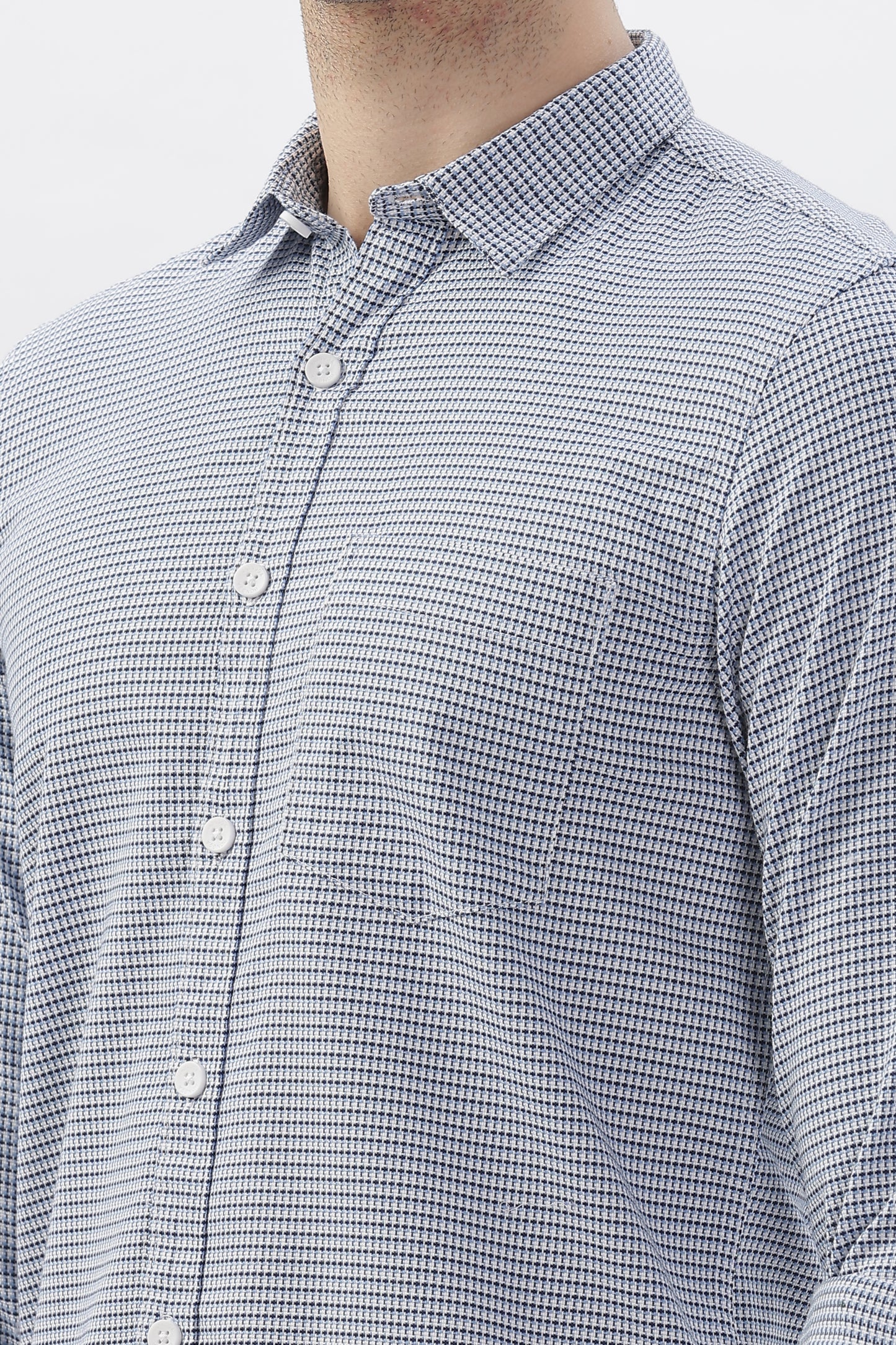 Small Box Plaid Shirt in Deep Blue