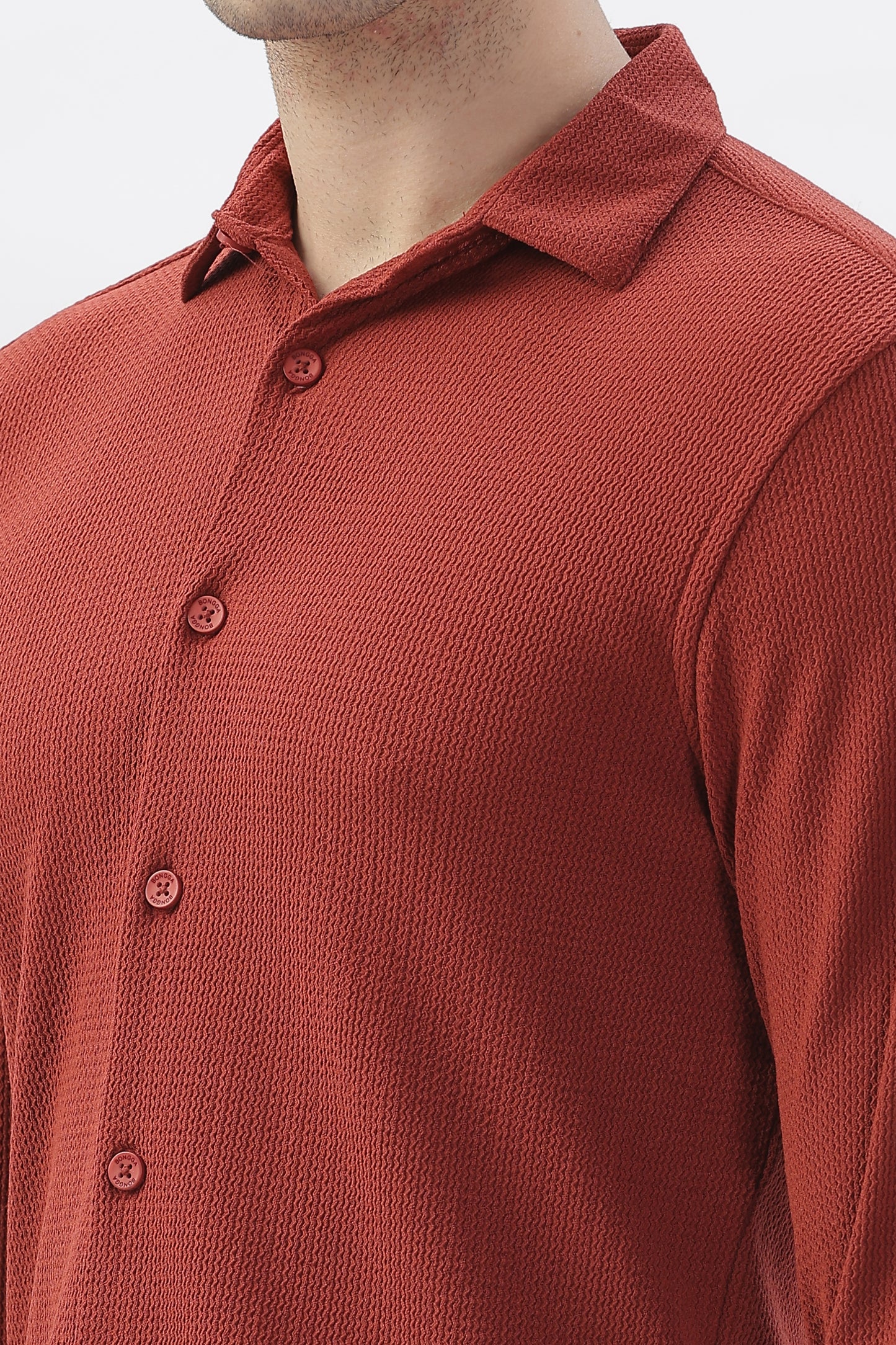 Reddish-Orange Stretchable Shirt