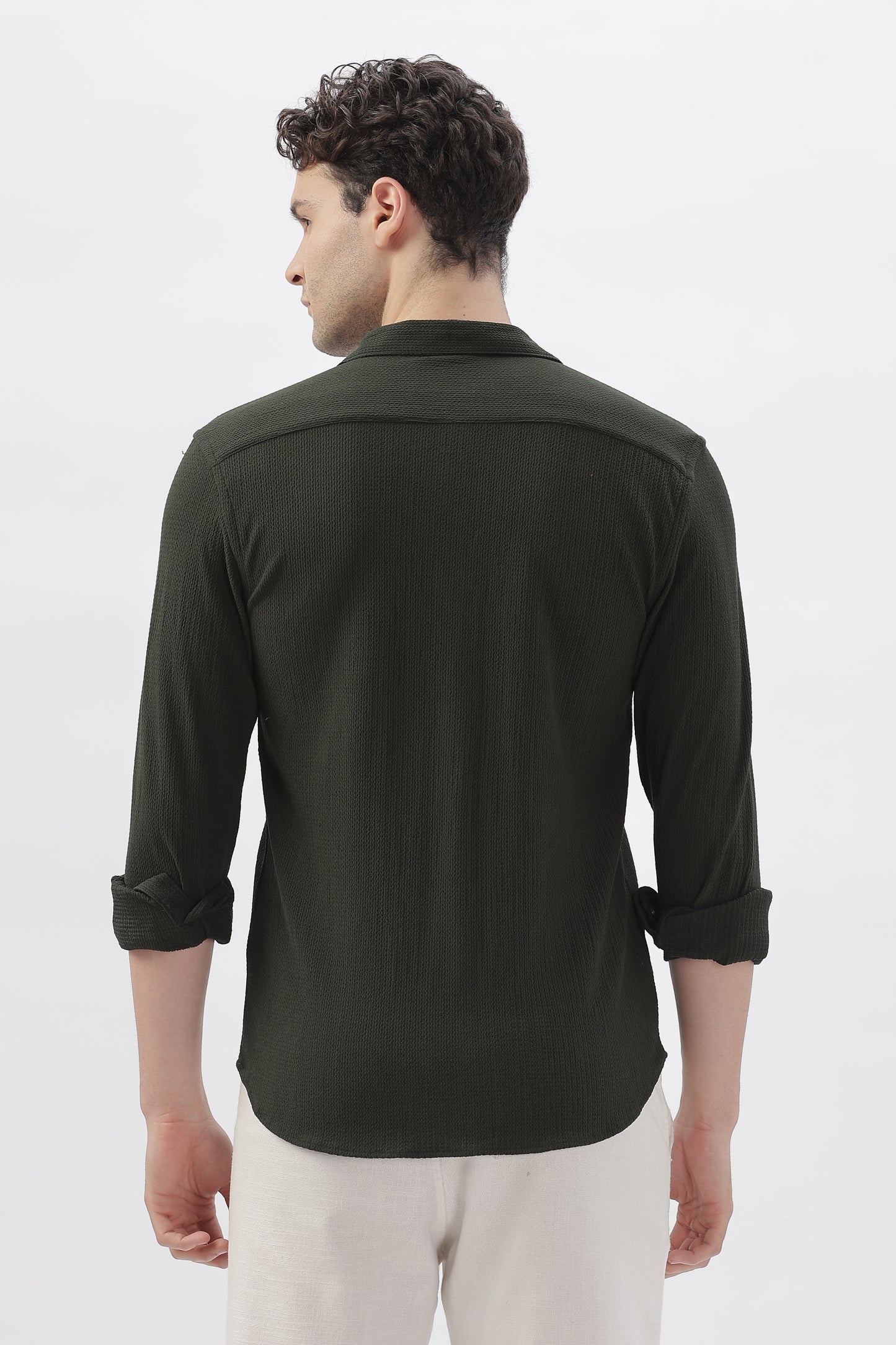 Olive Green Stretch Shirt
