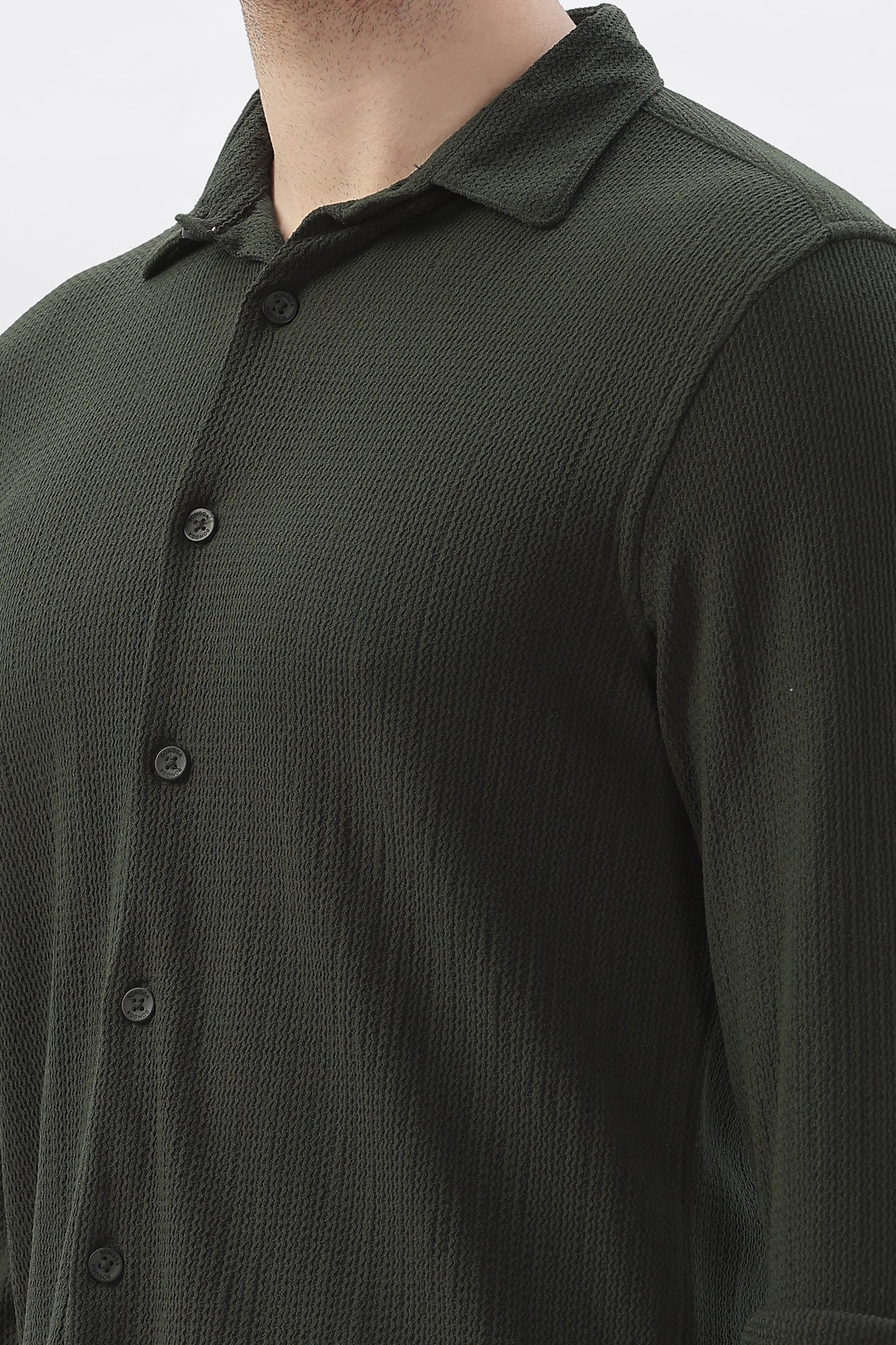 Olive Green Stretch Shirt